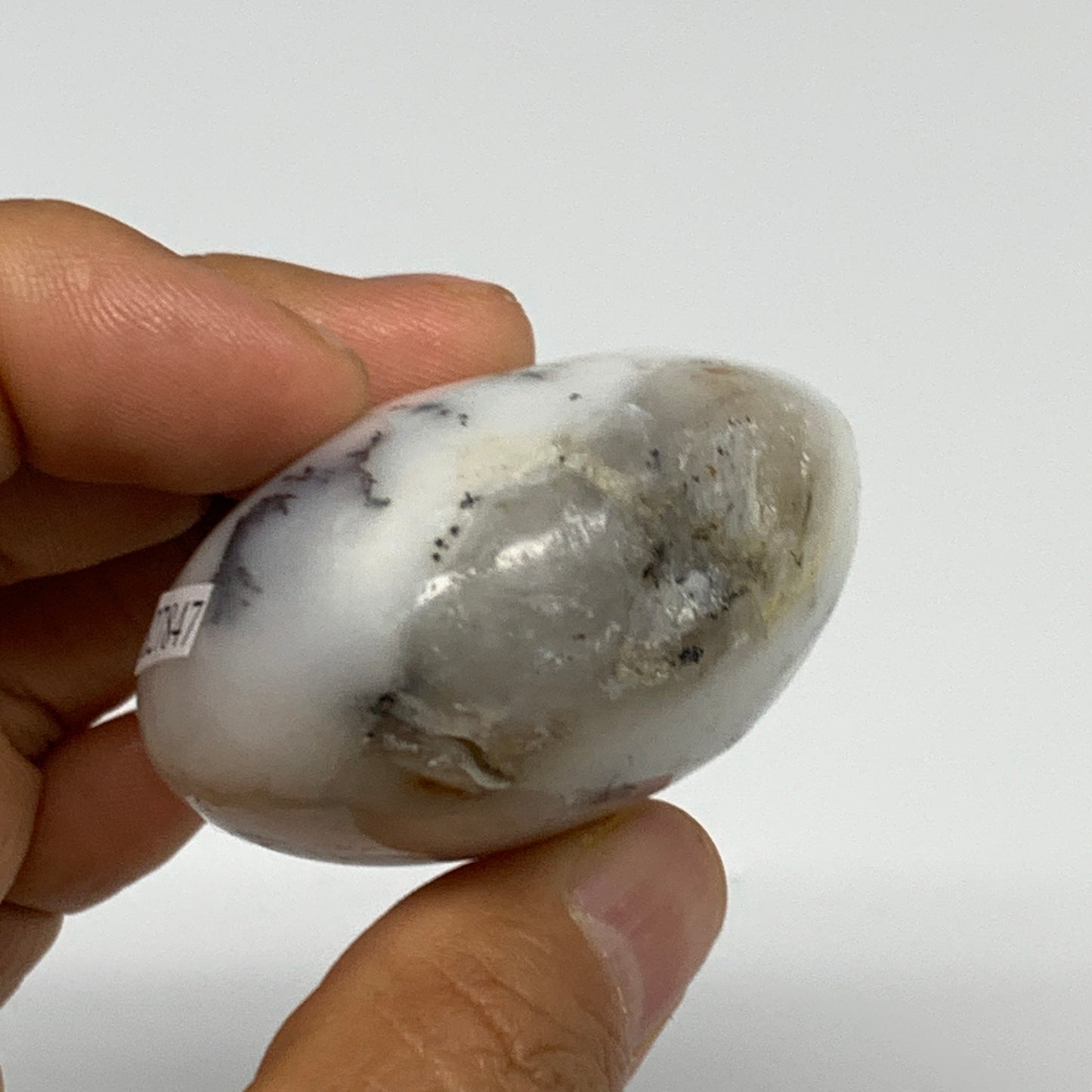 79.8g, 2"x1.9"x1.1", Dendrite Opal Palm-Stone Reiki Energy Crystal, B27847