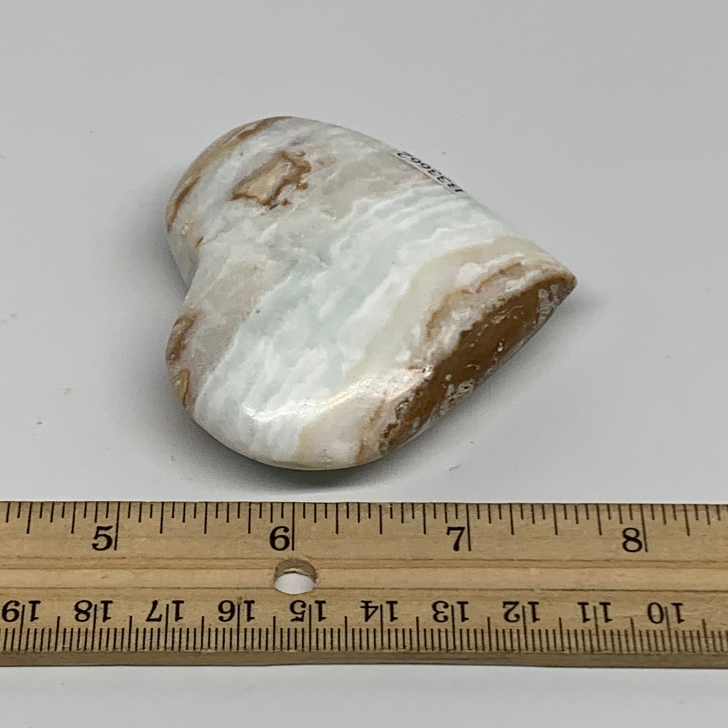 120g, 2.5"x2.8"x0.8" Caribbean Calcite Heart Gemstones @Afghanistan,B33662