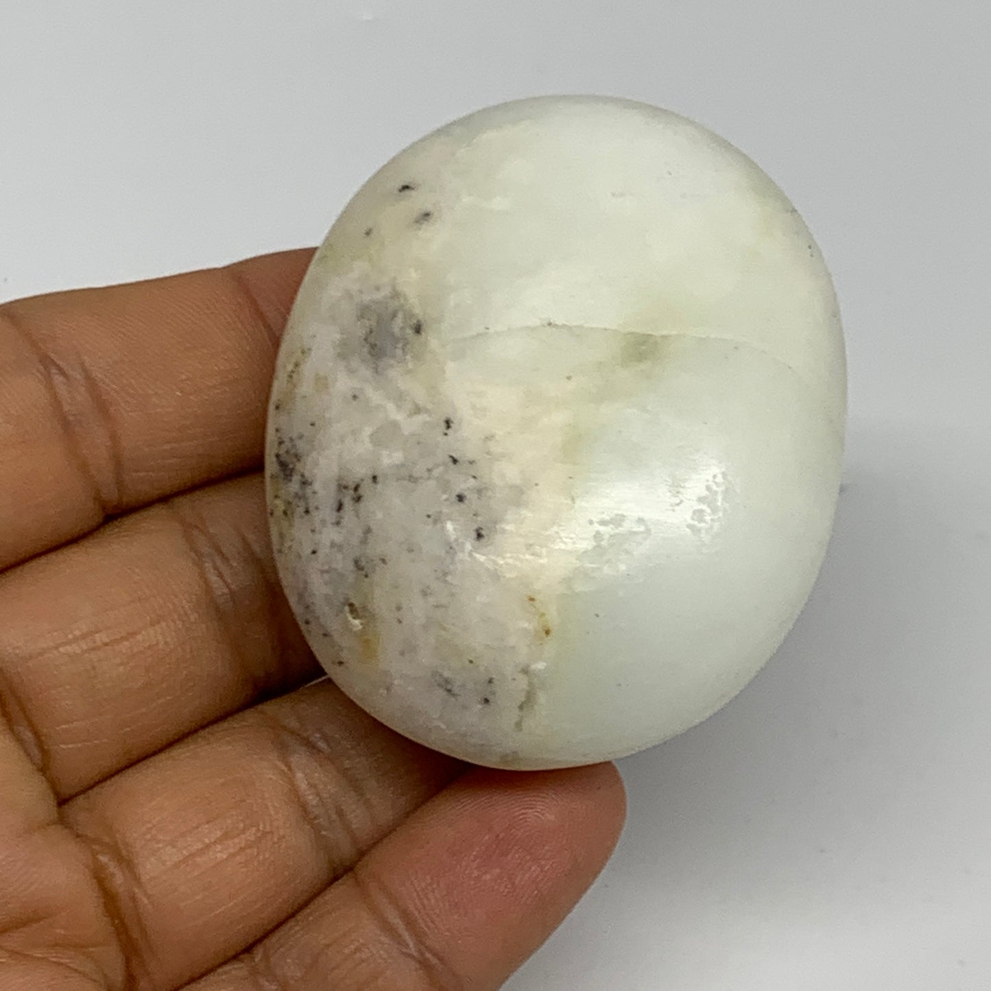 74.6g, 2.2"x1.8"x0.9", Dendrite Opal Palm-Stone Reiki Energy Crystal, B27848