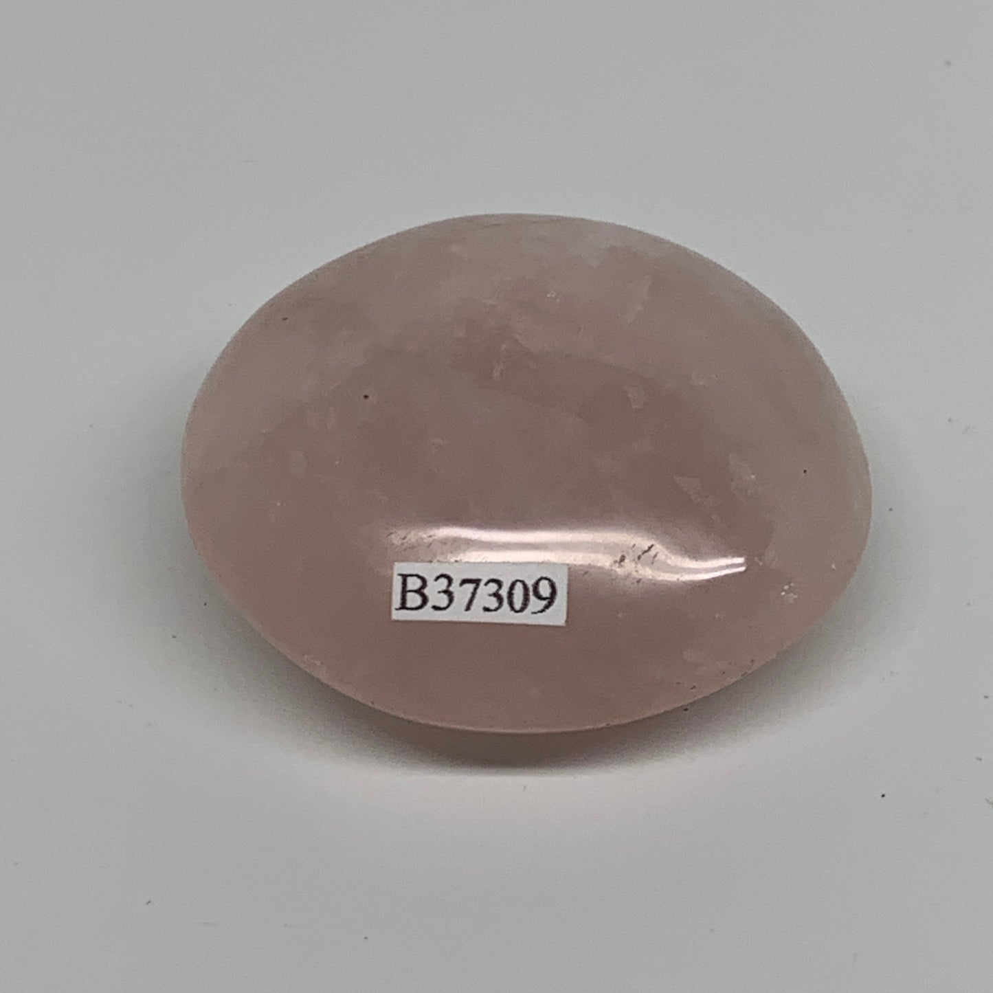 113.2g , 2.3"x2.1"x1", Natural Pink Rose Quartz Palm-stone Crystal, B37309