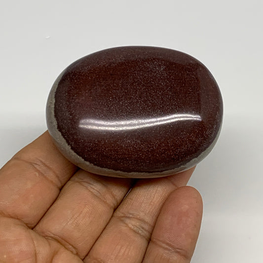 104.3g, 2.3"x1.8"x1", Narmada Shiva Lingam Palm-Stone Polished, B29365