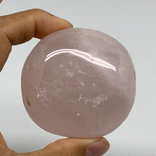 215.1g , 2.5"x2.3"x1.6", Natural Pink Rose Quartz Palm-stone Crystal, B37310