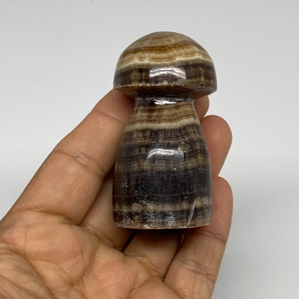 110.4g, 2.5"x1.3", Natural Chocolate Calcite Mushroom Gemstone @Pakistan, B31664