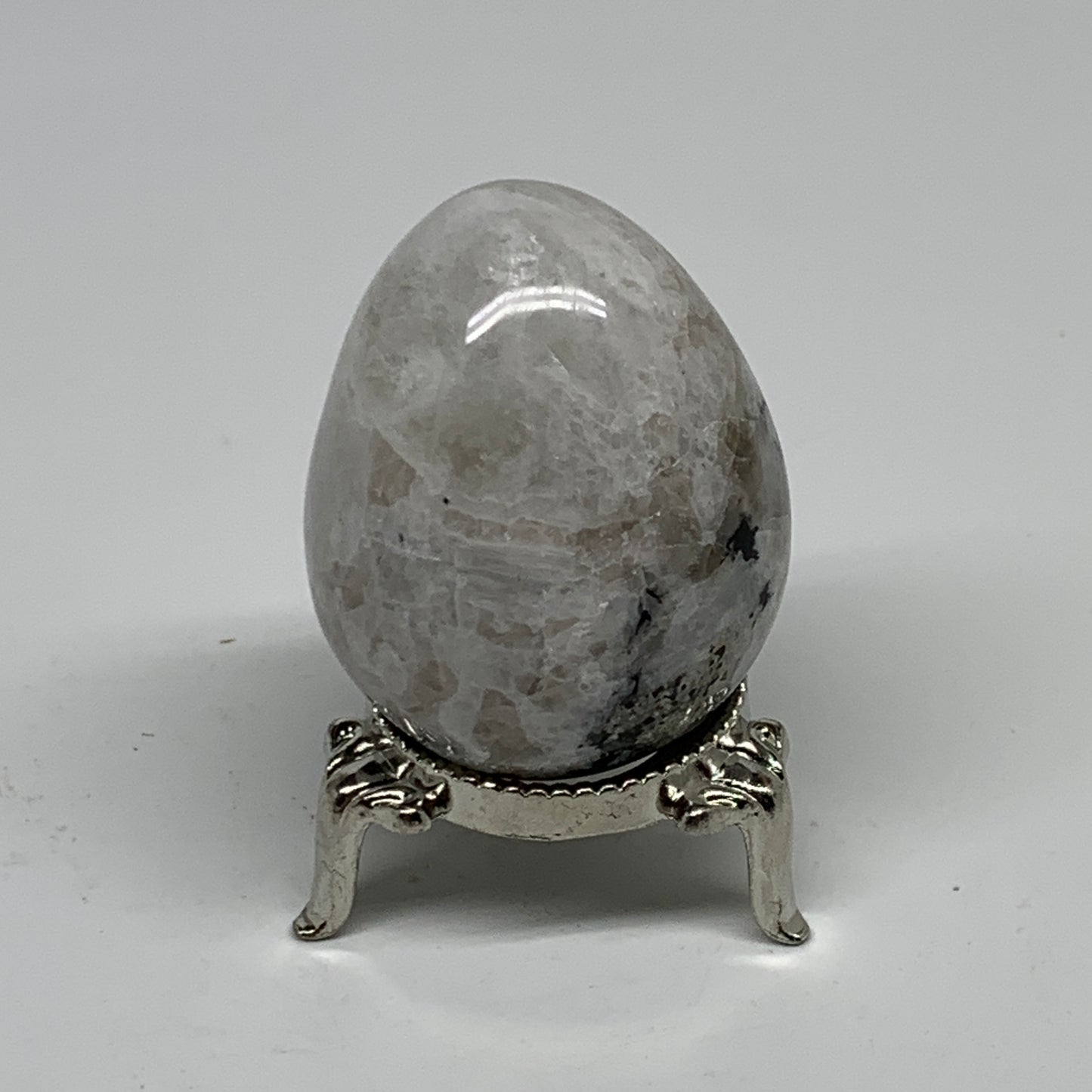 95.3g, 1.9"x1.5", Natural Gemstone White Rainbow Moonstone Egg, B34301