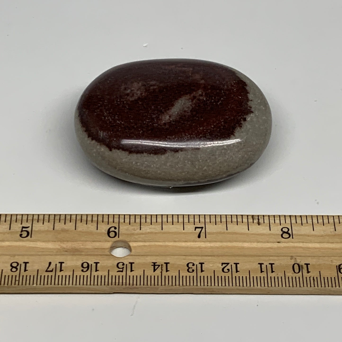 102.1g, 2.4"x1.8"x0.9", Narmada Shiva Lingam Palm-Stone Polished, B29364