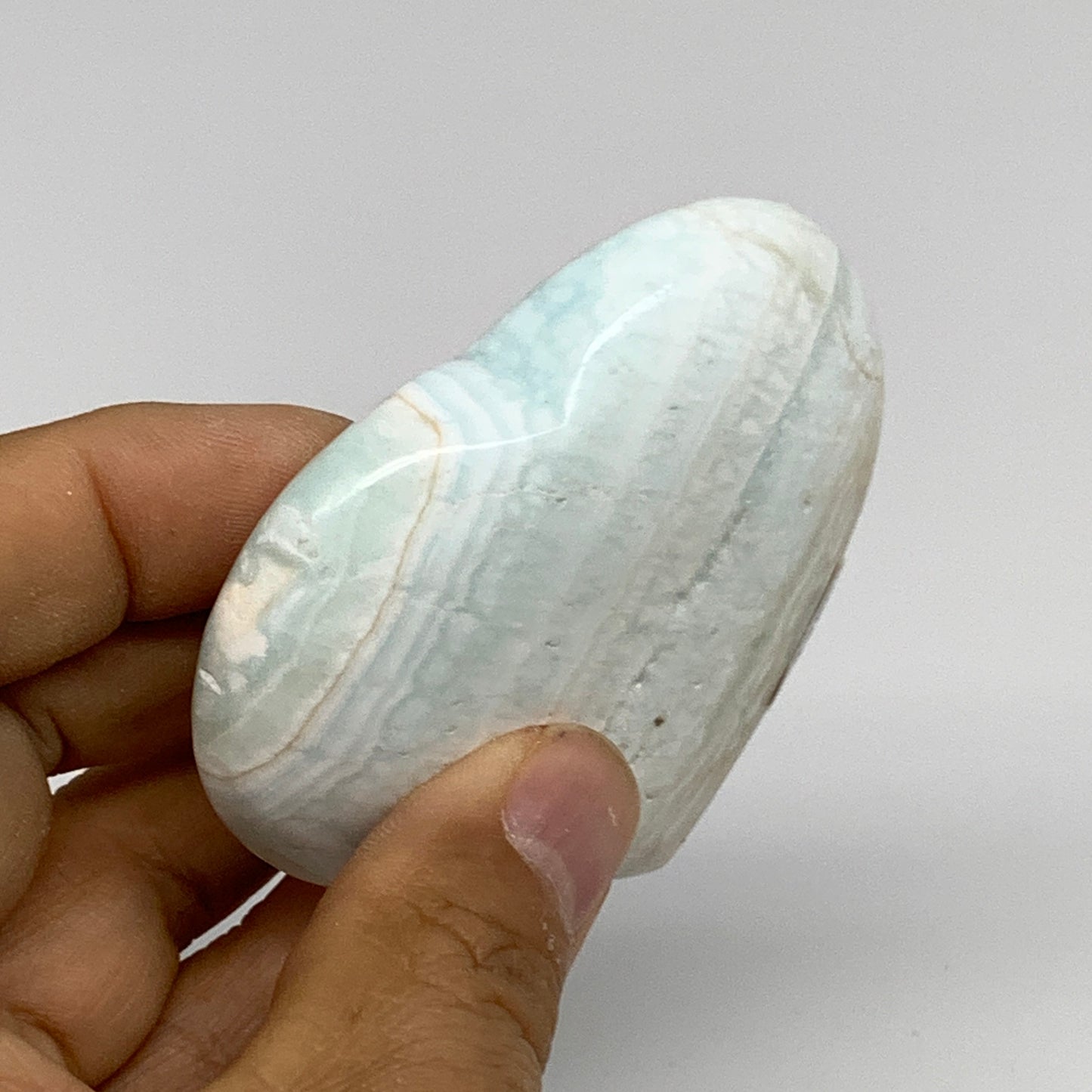 112g, 2.5"x2.7"x0.7" Caribbean Calcite Heart Gemstones @Afghanistan,B33665