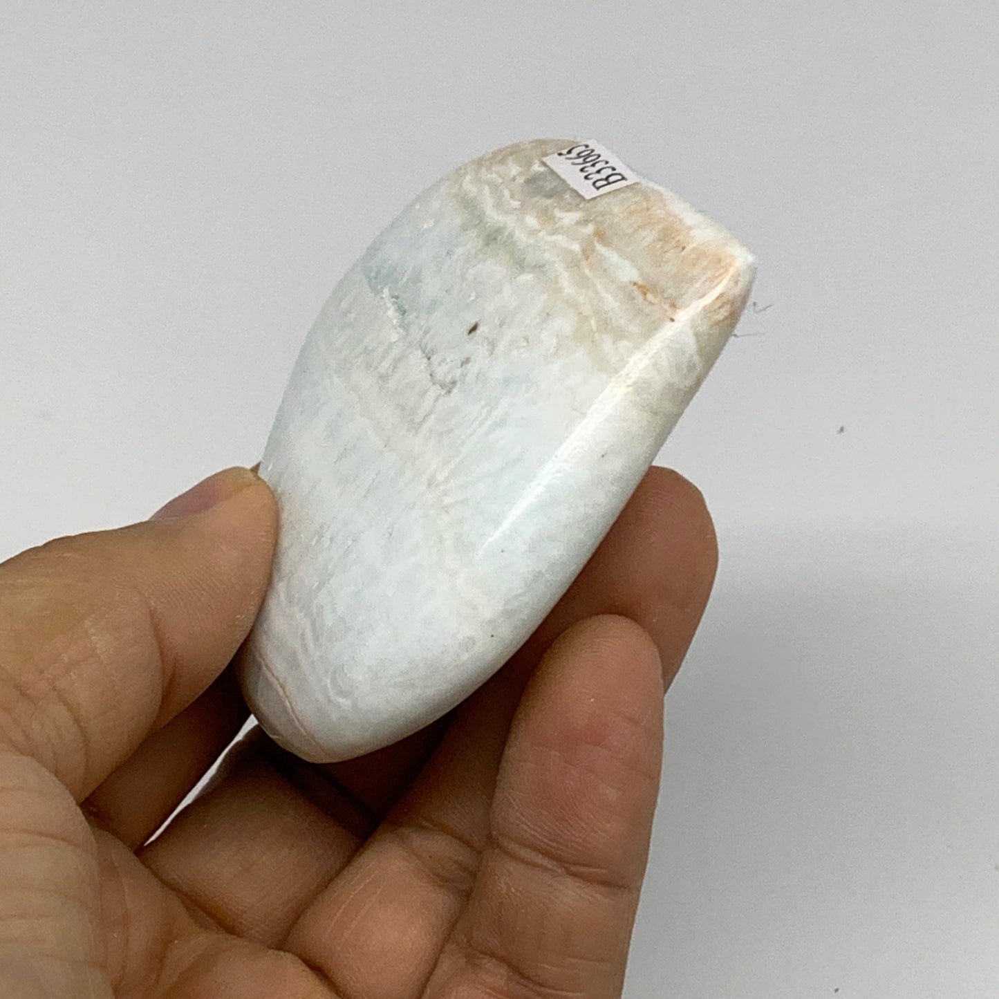 112g, 2.5"x2.7"x0.7" Caribbean Calcite Heart Gemstones @Afghanistan,B33665