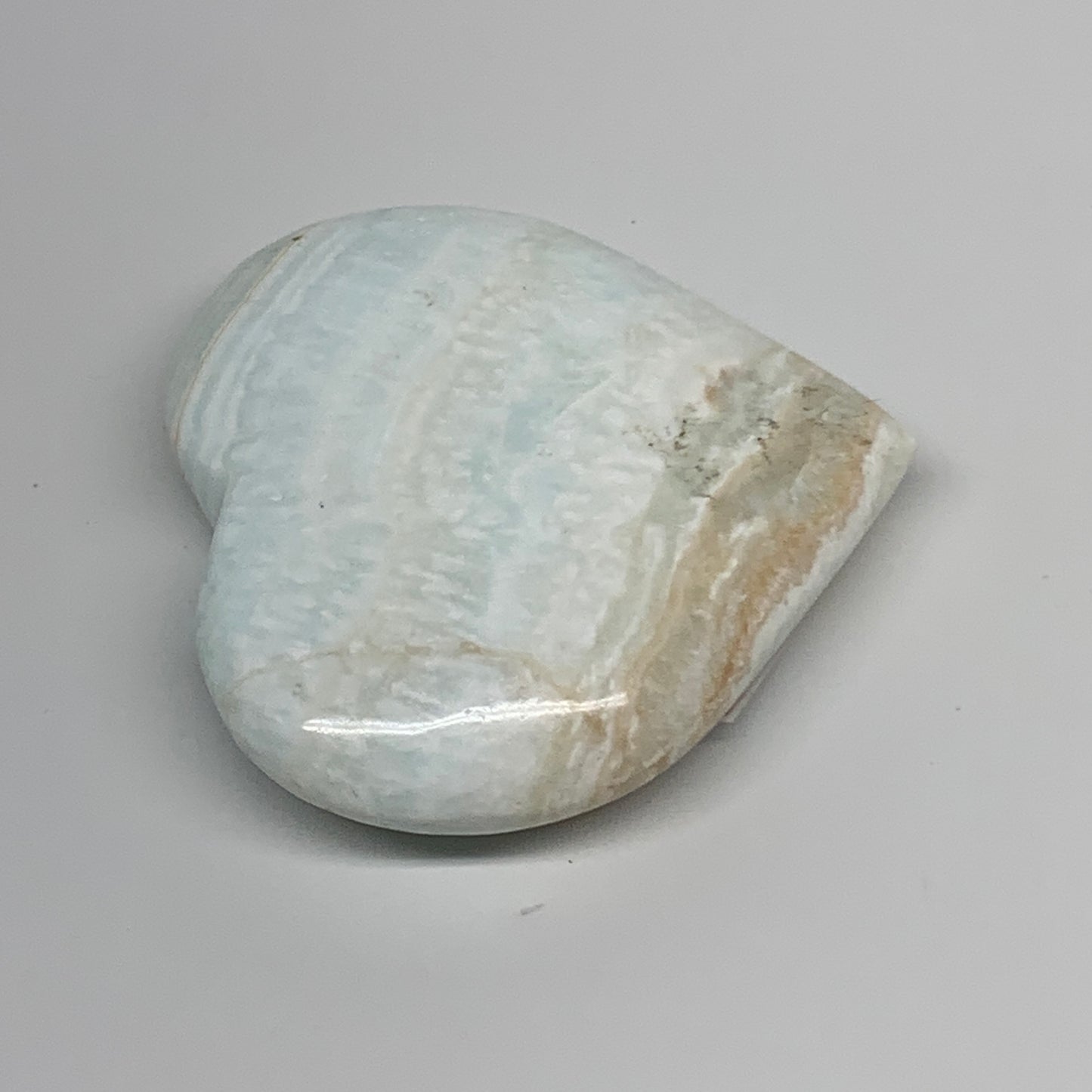 112g, 2.5"x2.7"x0.7" Caribbean Calcite Heart Gemstones @Afghanistan,B33665