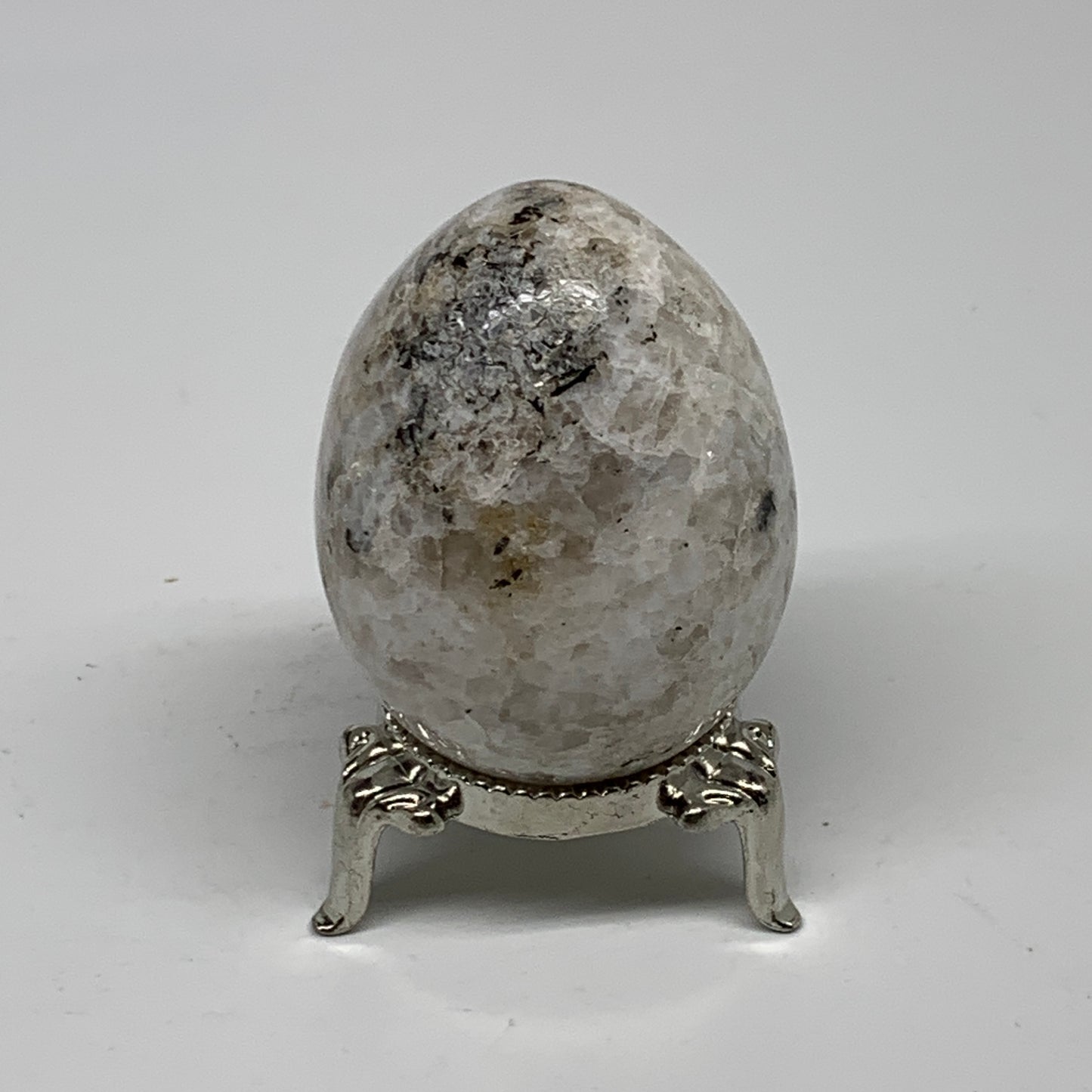 110g, 2.1"x1.6", Natural Gemstone White Rainbow Moonstone Egg, B34303