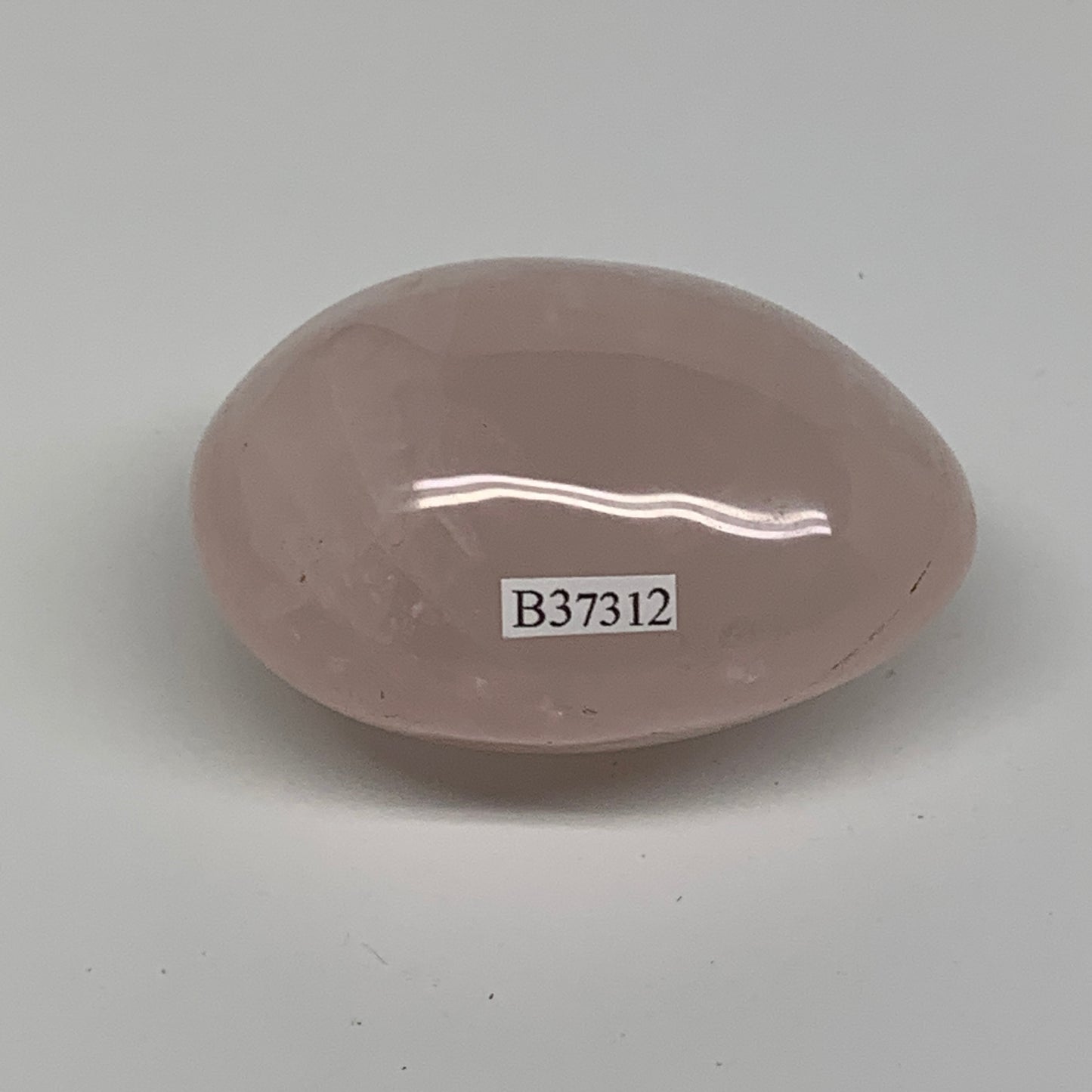 178.2g , 2.7"x2"x1.5", Natural Pink Rose Quartz Palm-stone Crystal, B37312