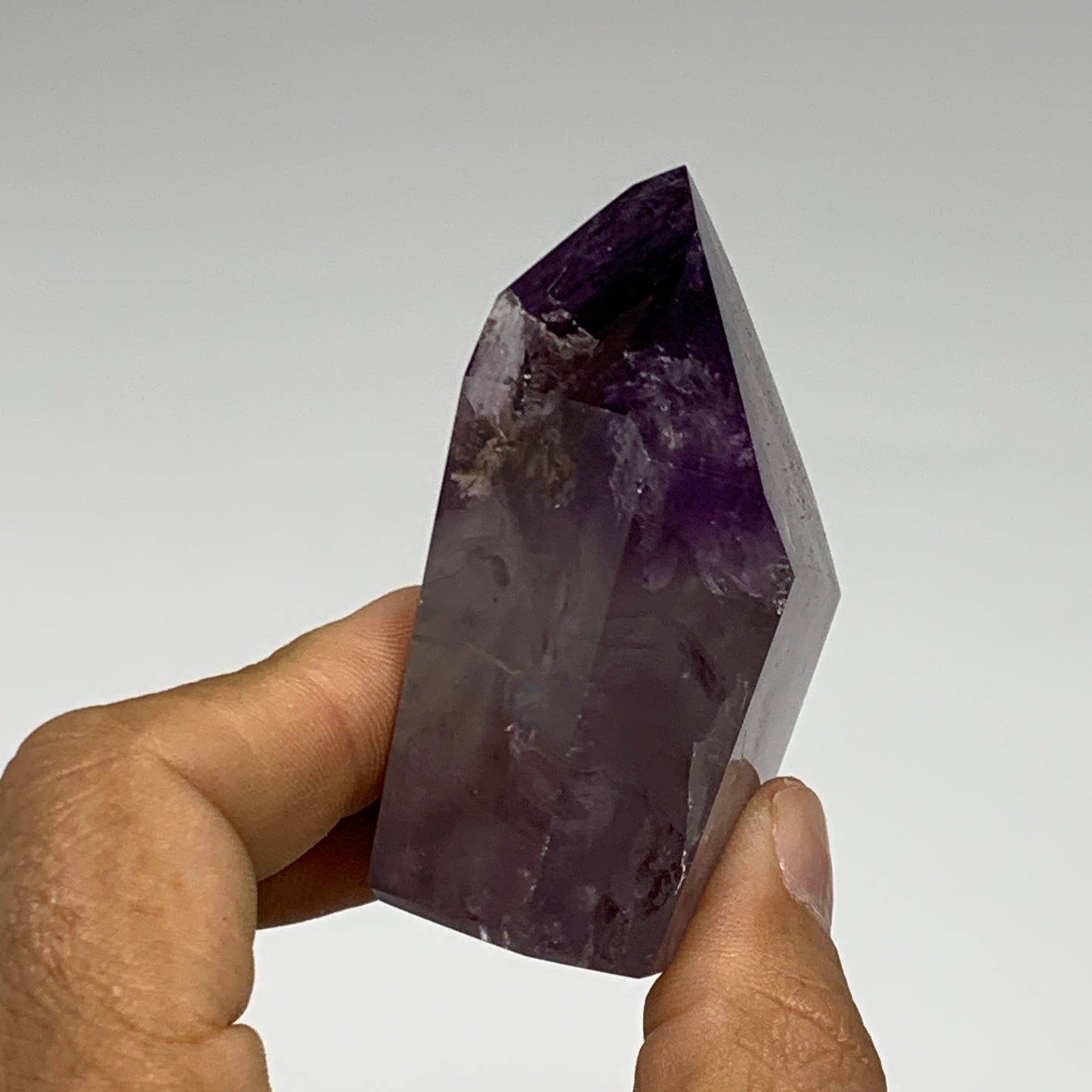 154g, 2.6"x2"x1.2", Natural Amethyst Tower Point Obelisk @Brazil, B32282
