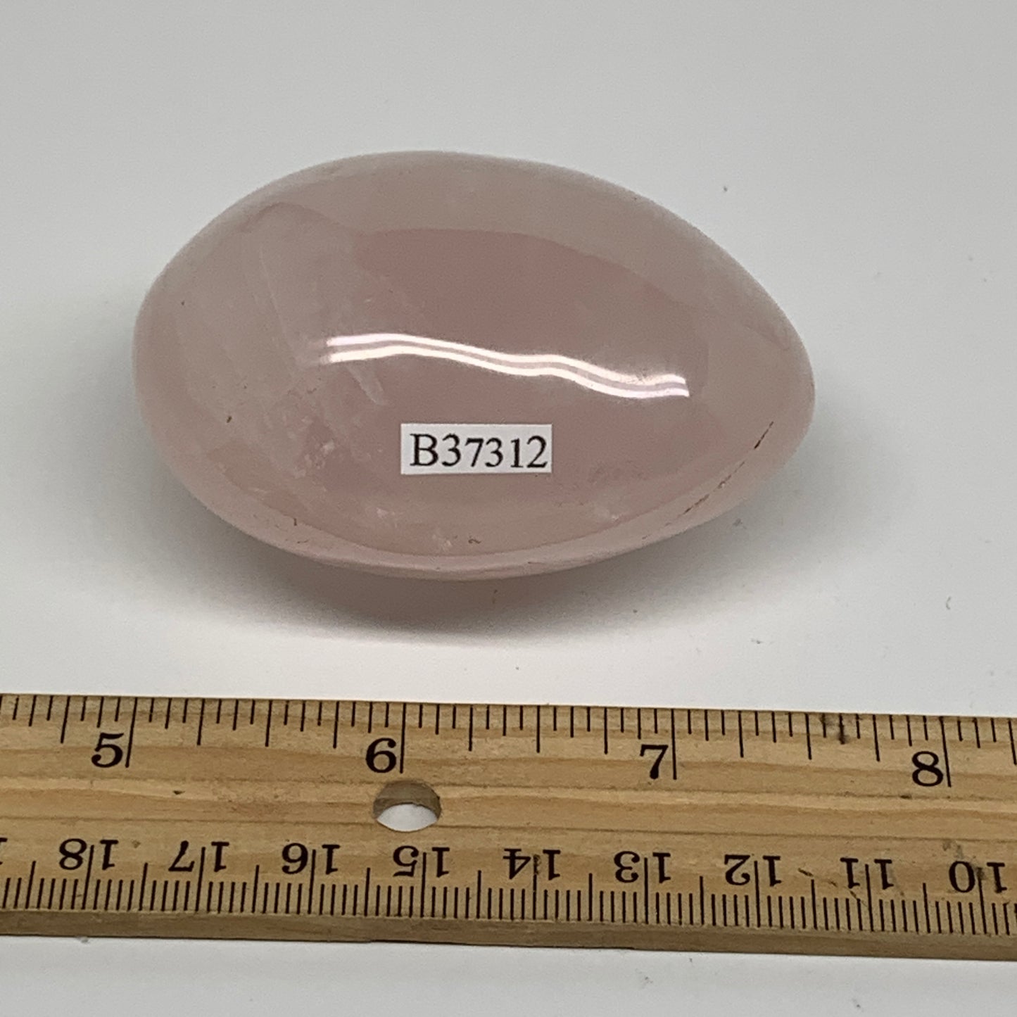 178.2g , 2.7"x2"x1.5", Natural Pink Rose Quartz Palm-stone Crystal, B37312