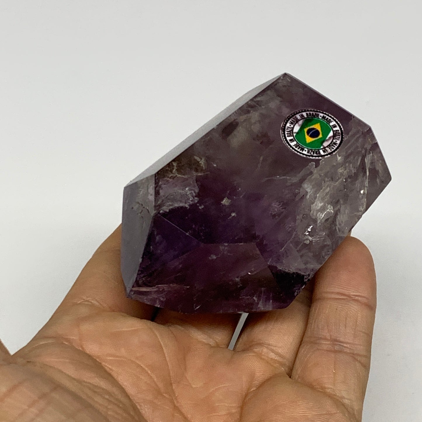 154g, 2.6"x2"x1.2", Natural Amethyst Tower Point Obelisk @Brazil, B32282