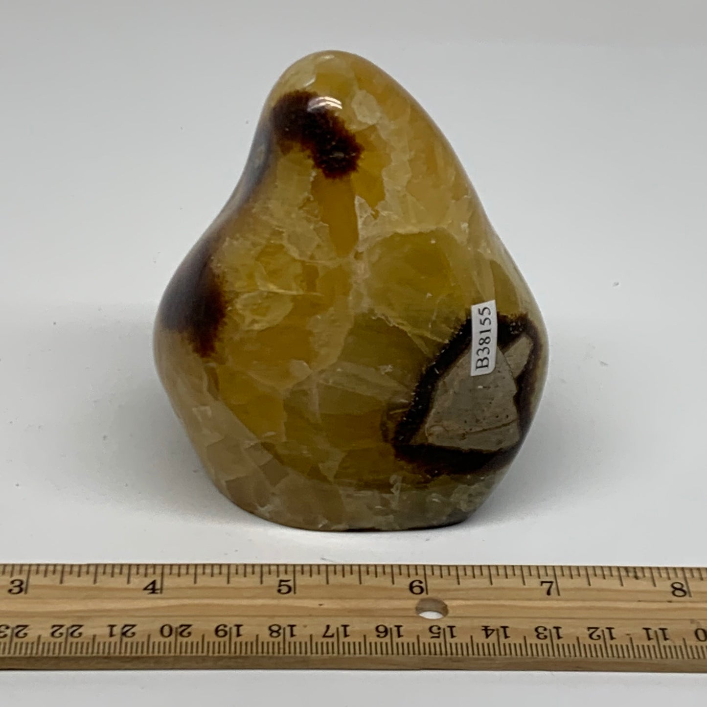 1.34 lbs, 3.7"x3.1"x2.6", Septarian Nodules Freeform Polished Crystal, B38155