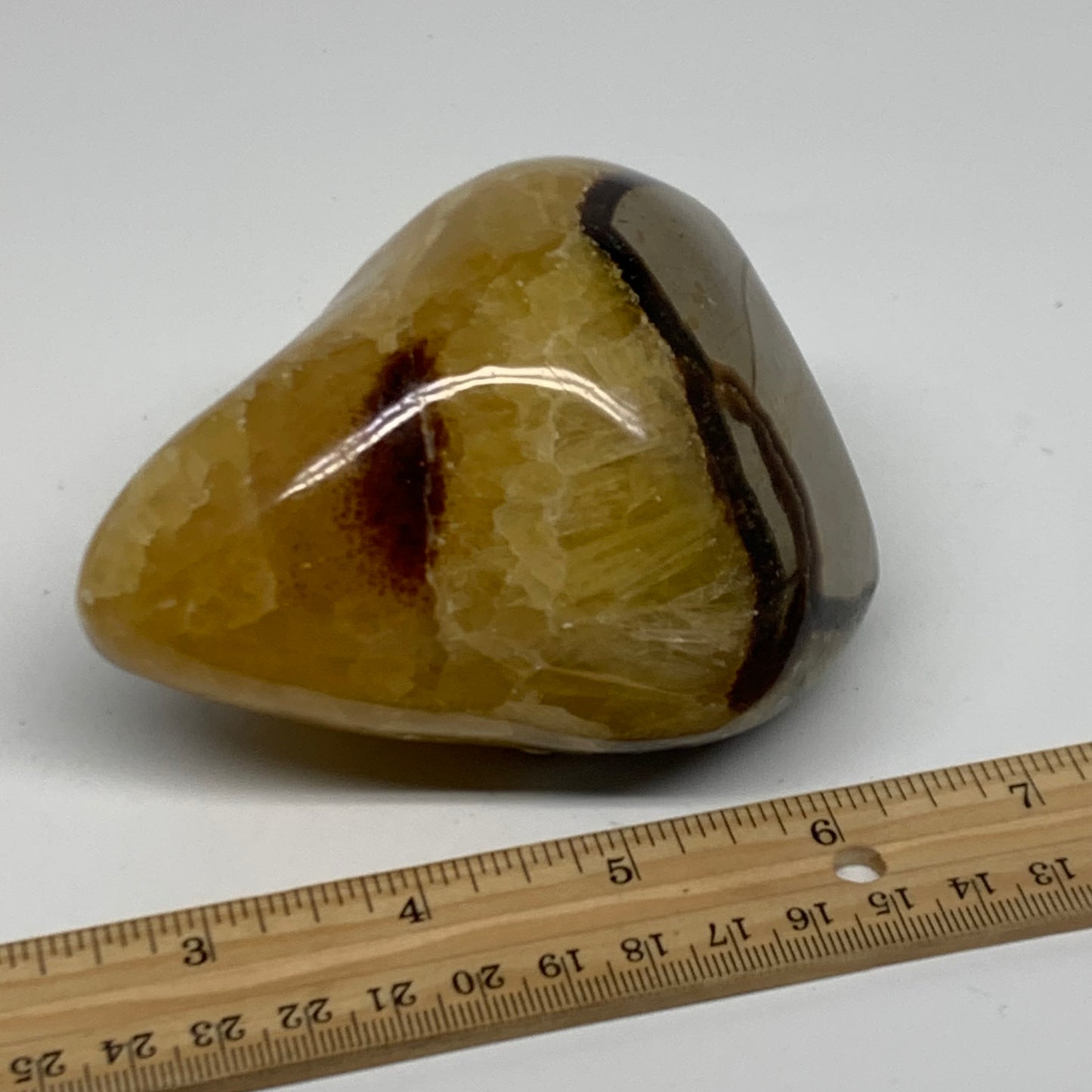 1.34 lbs, 3.7"x3.1"x2.6", Septarian Nodules Freeform Polished Crystal, B38155