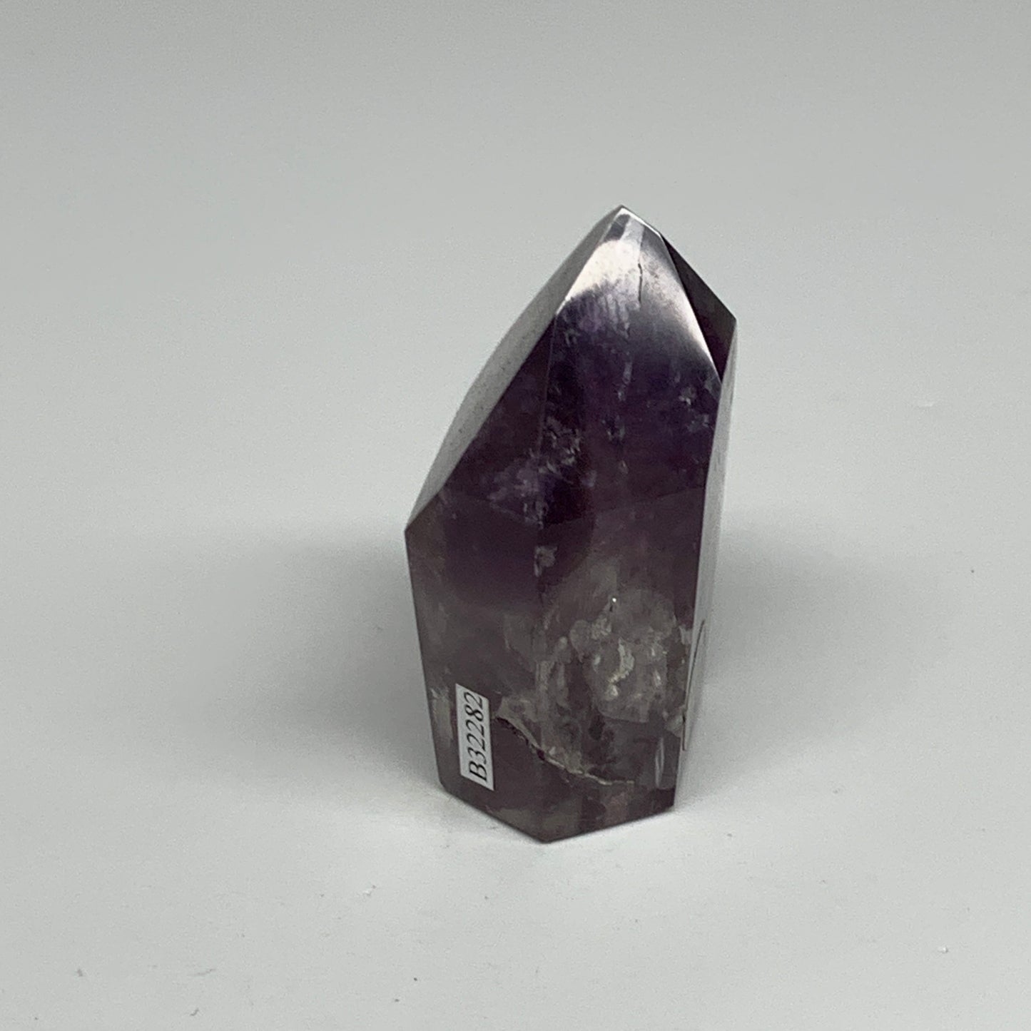 154g, 2.6"x2"x1.2", Natural Amethyst Tower Point Obelisk @Brazil, B32282