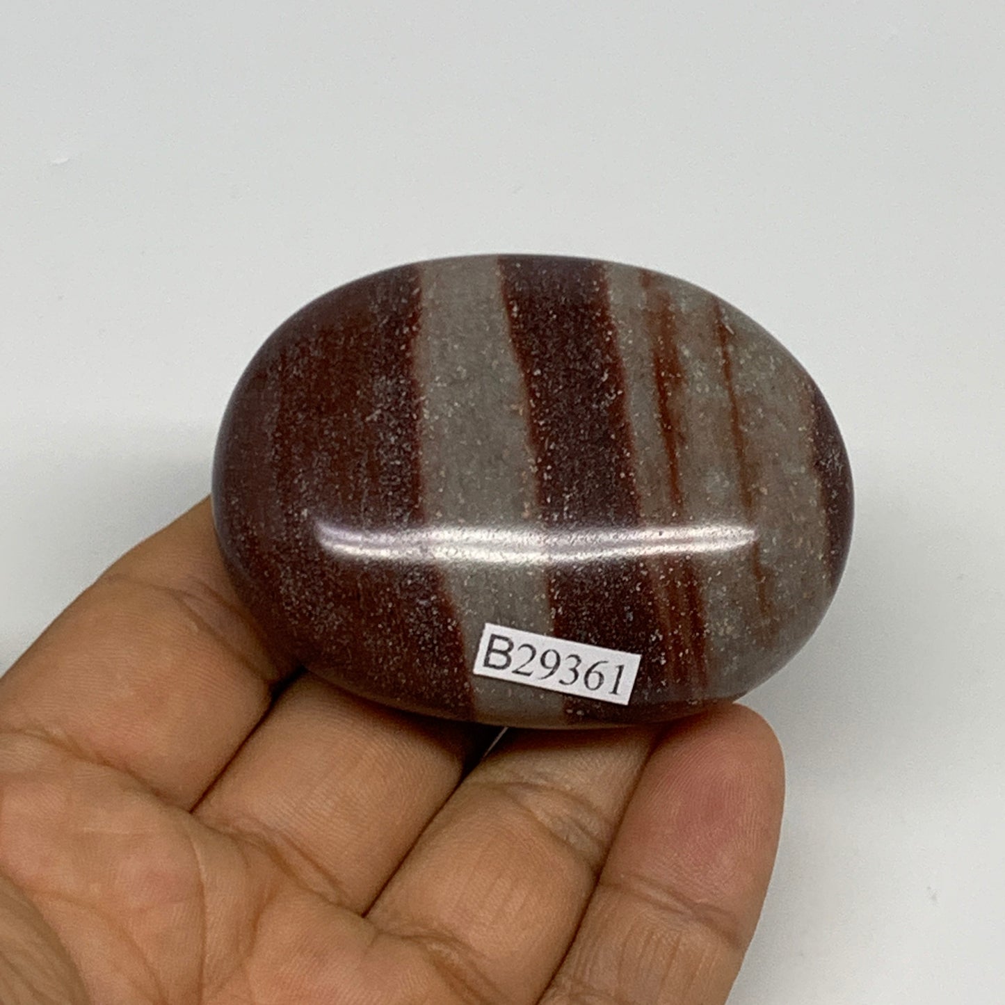 96g, 2.3"x1.8"x0.9", Narmada Shiva Lingam Palm-Stone Polished, B29361