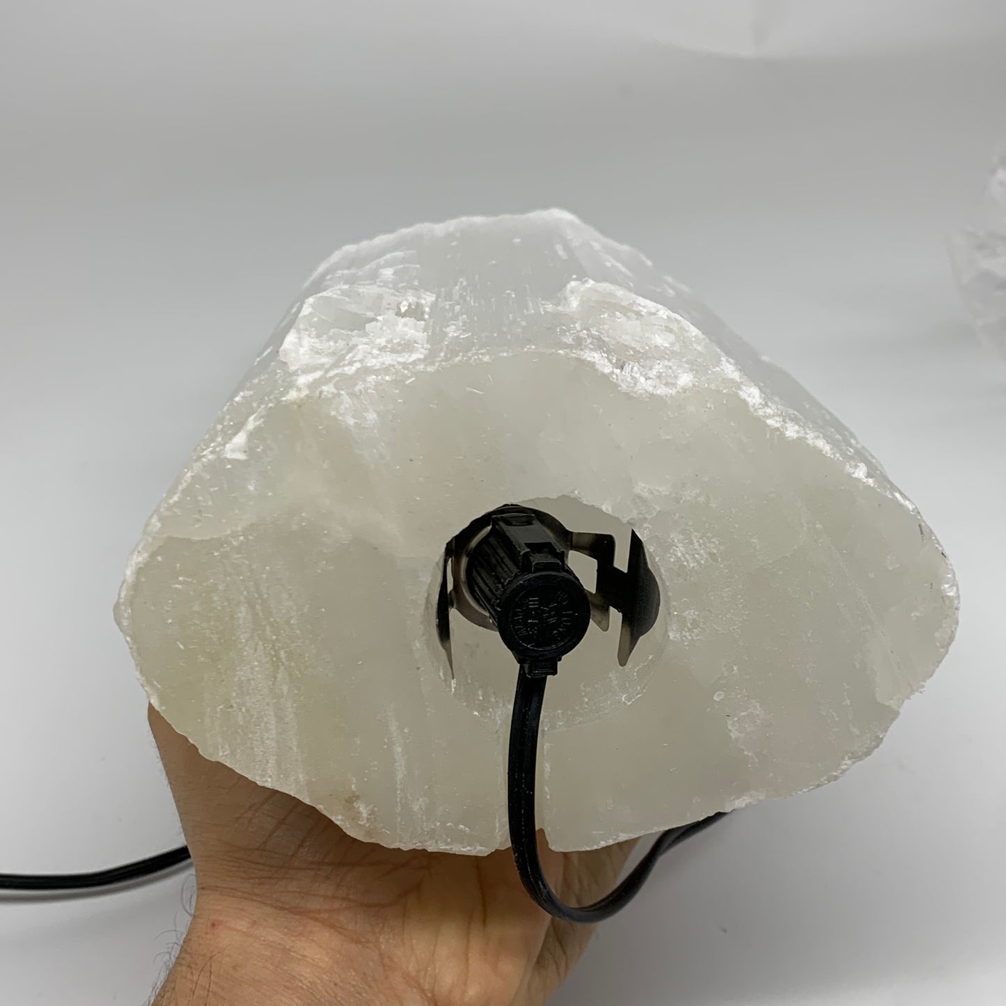 12 lbs, 15.3"x5.4"x3.6" Rough Selenite (Satin Spar) Lamp Tower W/Chord, B35769