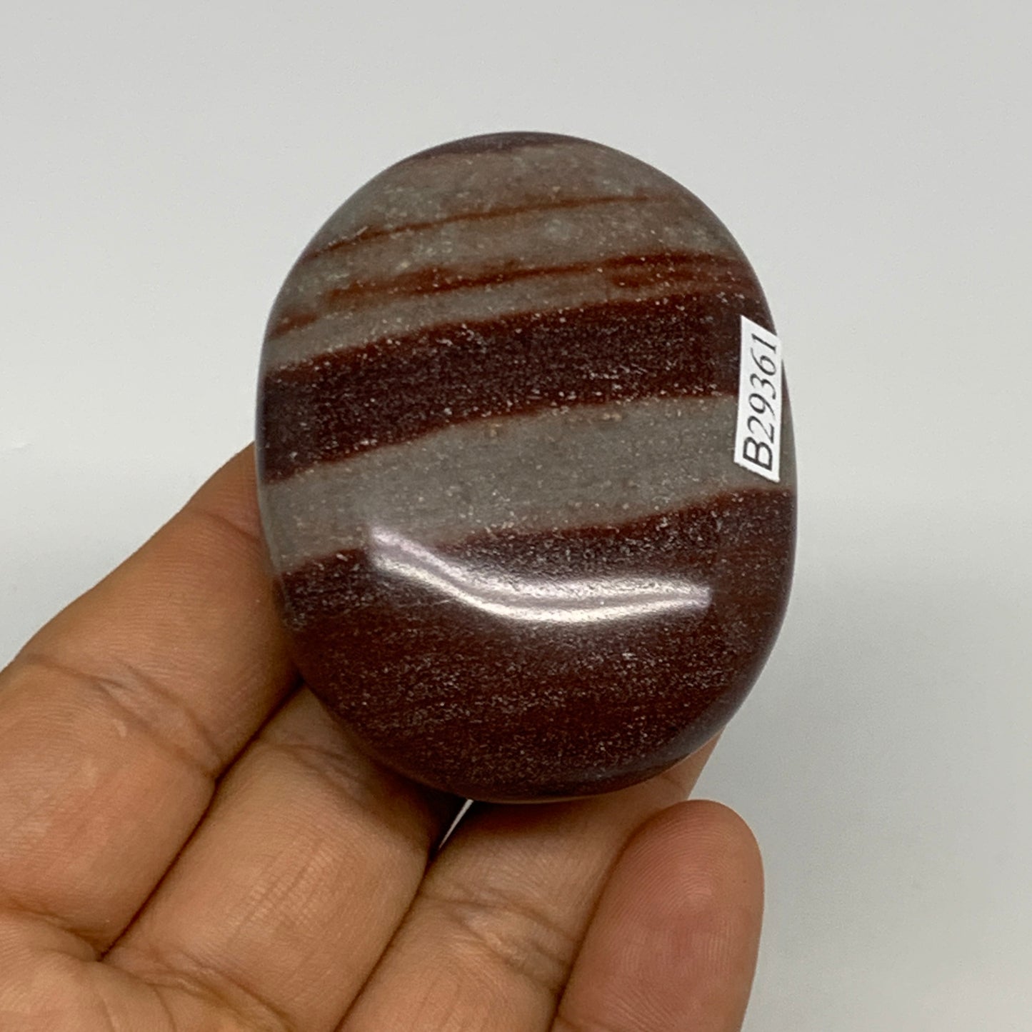 96g, 2.3"x1.8"x0.9", Narmada Shiva Lingam Palm-Stone Polished, B29361