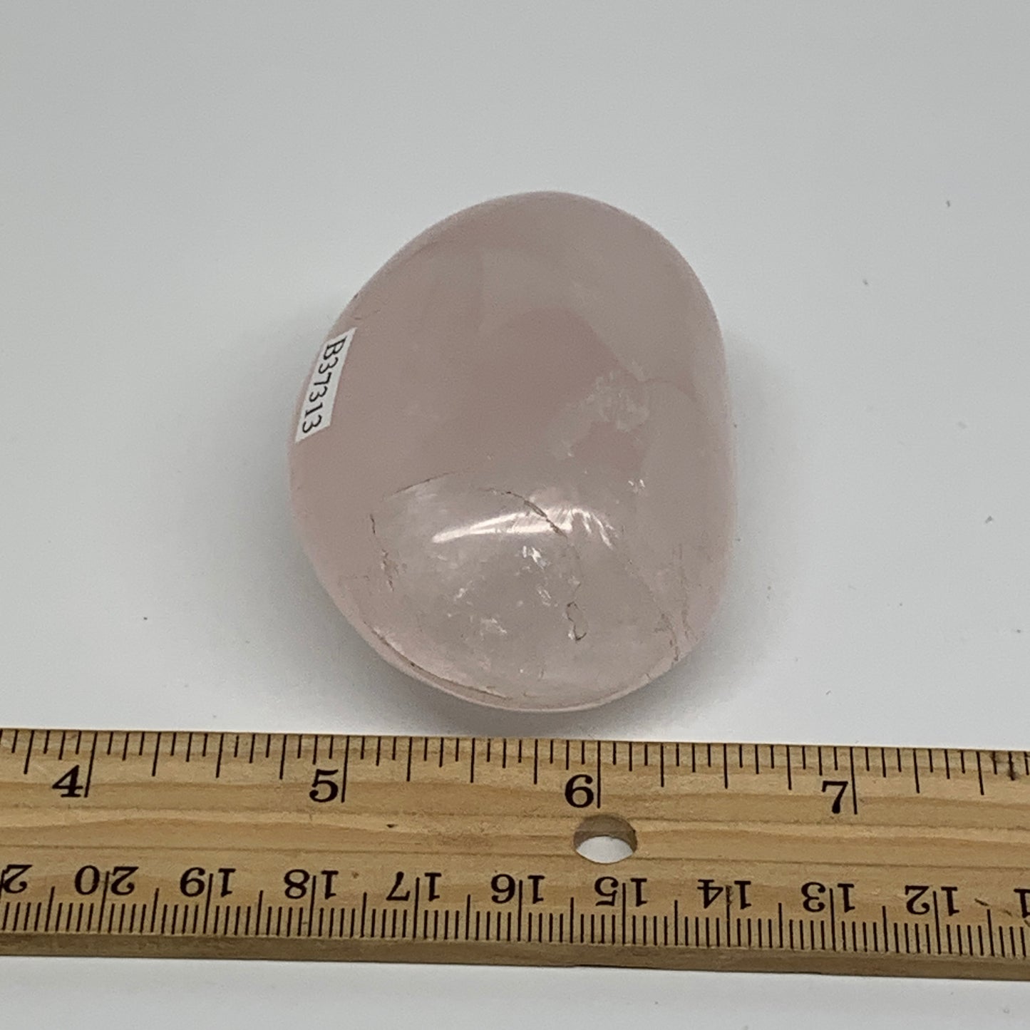 144.2g , 2.6"x1.9"x1.2", Natural Pink Rose Quartz Palm-stone Crystal, B37313