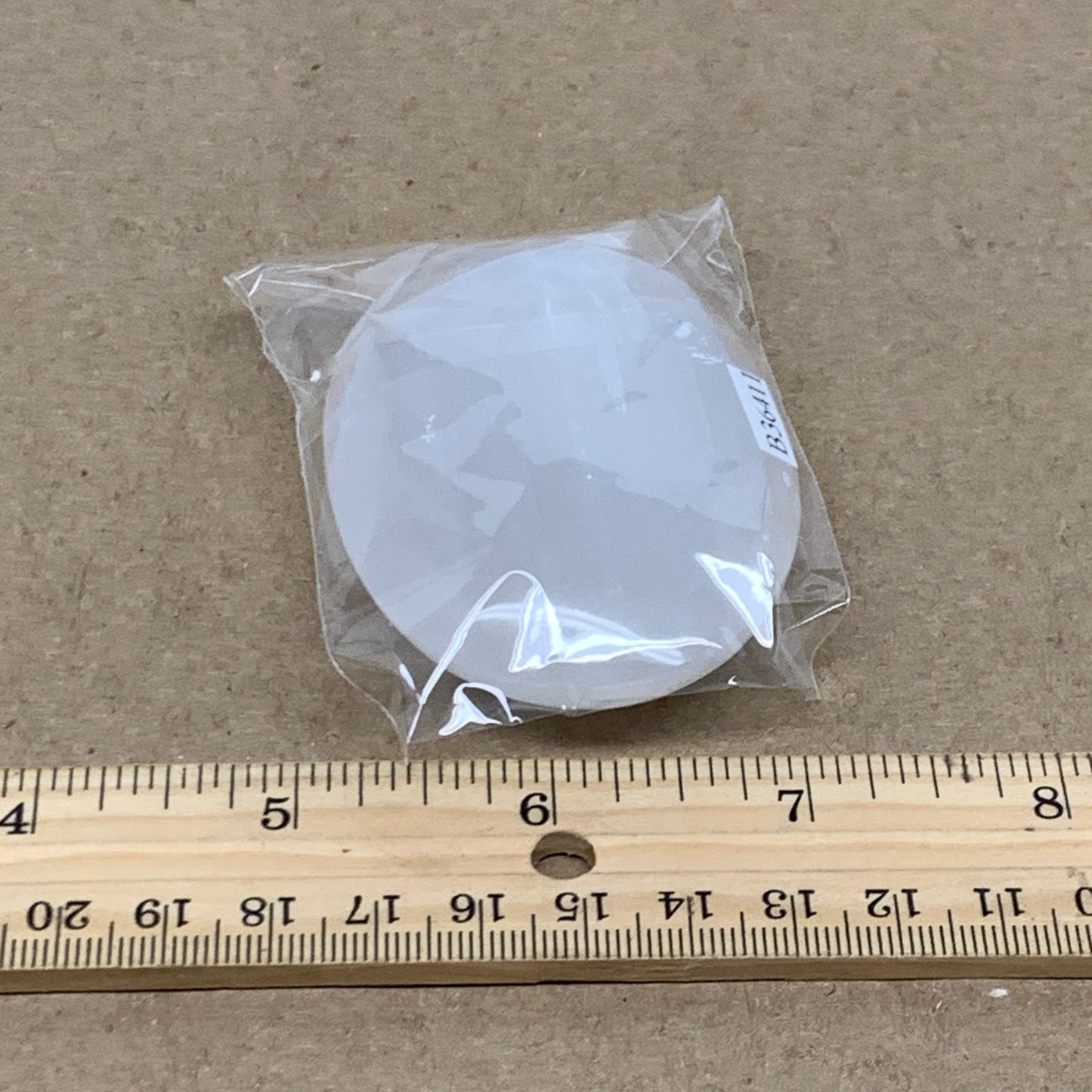 91g, 2.8"x2x0.9", White Selenite Palmstone Crystal Pillow Reiki, B36411