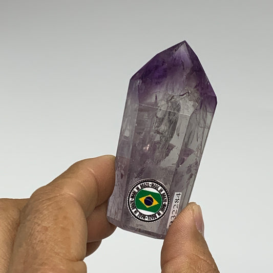 75g, 2.7"x1.2"x0.9", Natural Amethyst Tower Point Obelisk @Brazil, B32284