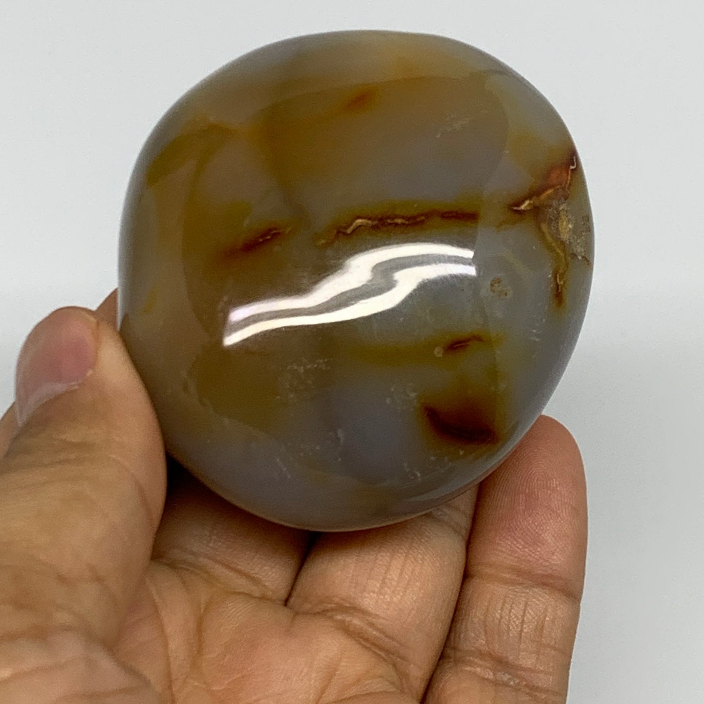 171.8g, 2.4"x2.1"x1.4" Orca Agate Palm-Stone Reiki Energy Crystal Reiki, B27854