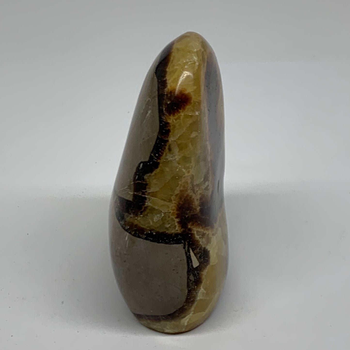 0.95 lbs, 3.9"x3"x1.7", Septarian Nodules Freeform Polished Crystal, B38157