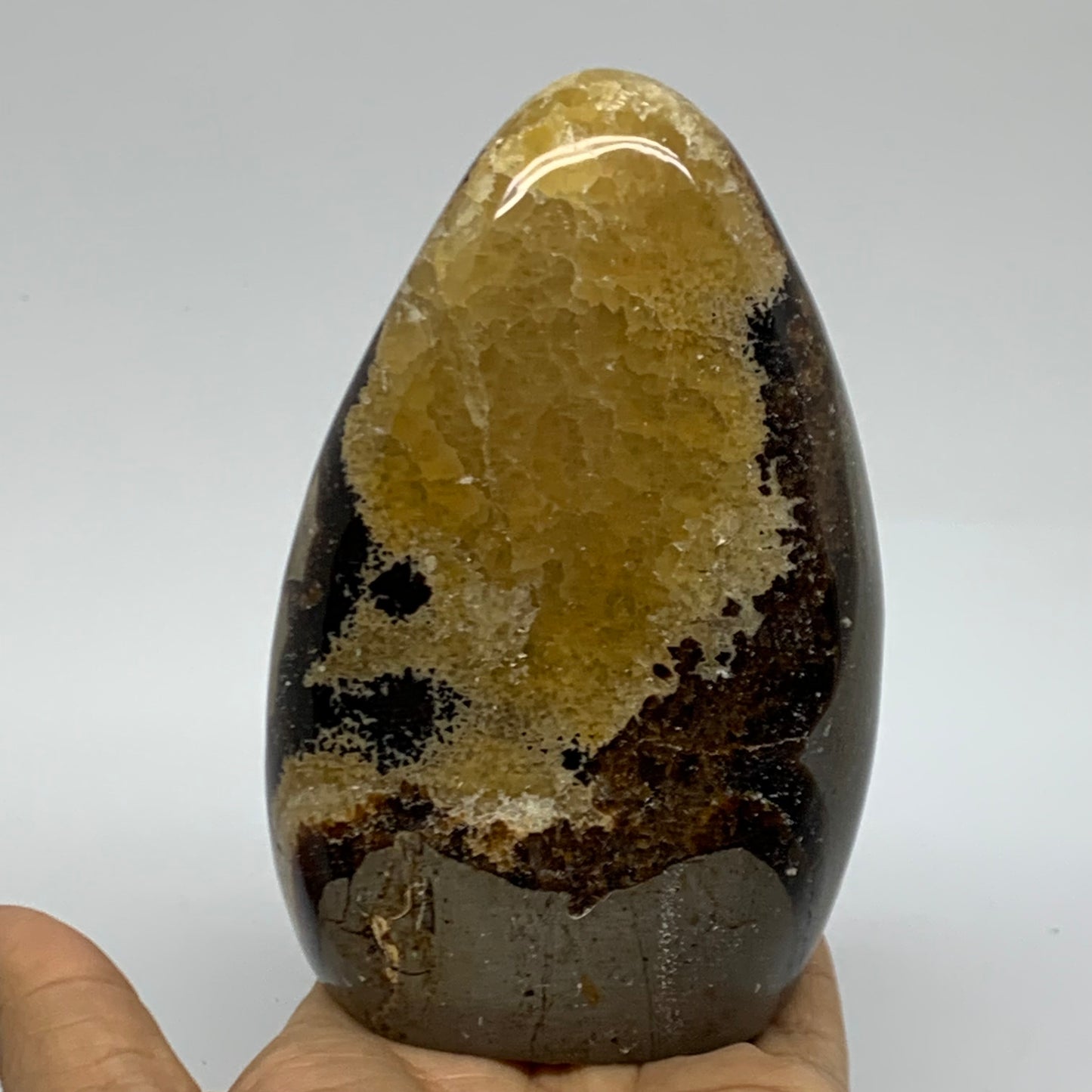 1.62 lbs, 4.7"x3.1"x2.4", Septarian Nodules Freeform Polished Crystal, B38158