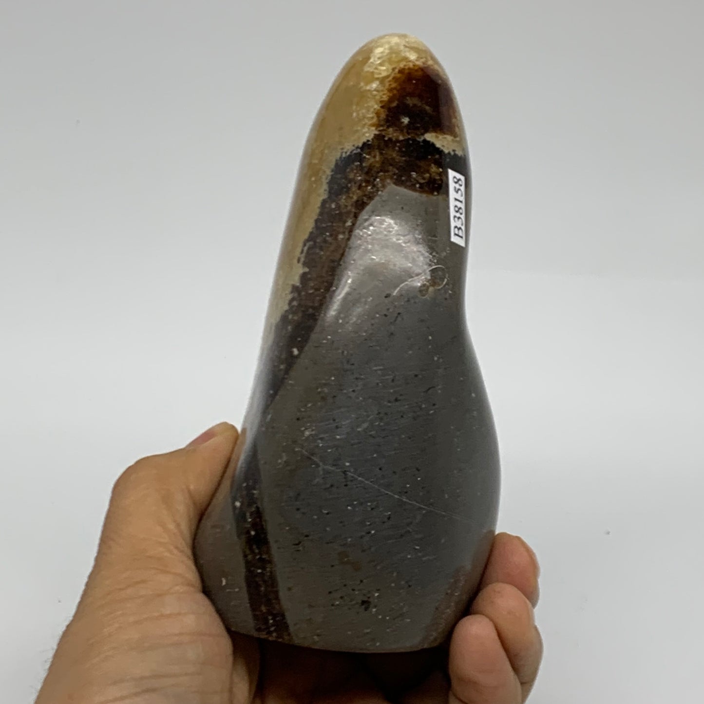 1.62 lbs, 4.7"x3.1"x2.4", Septarian Nodules Freeform Polished Crystal, B38158