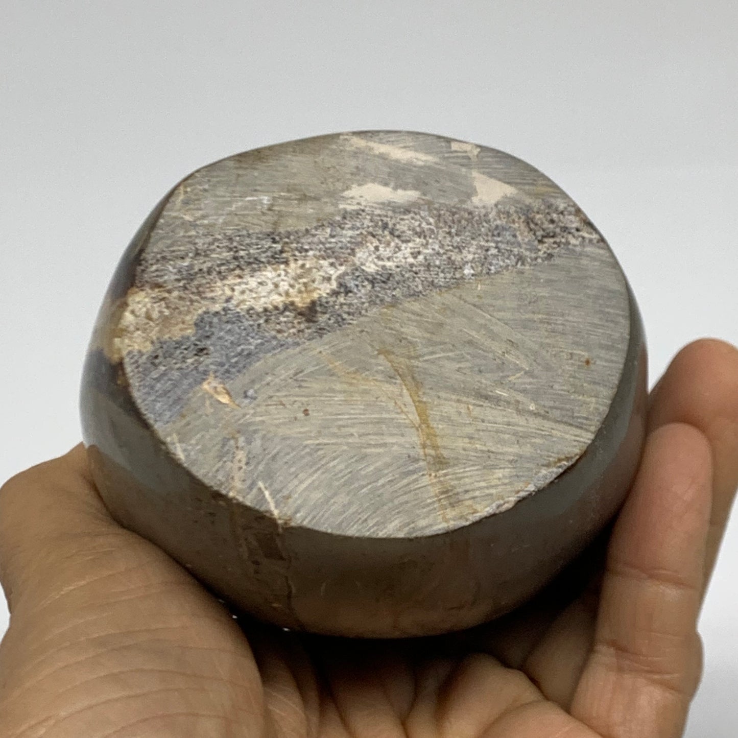 1.12 lbs, 4.2"x2.8"x2", Septarian Nodules Freeform Polished Crystal, B37392