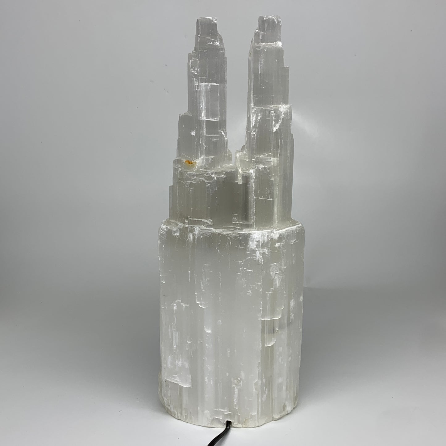 12.9 lbs, 15.5"x5.7"x3.8" Rough Selenite (Satin Spar) Lamp Tower W/Chord, B35772