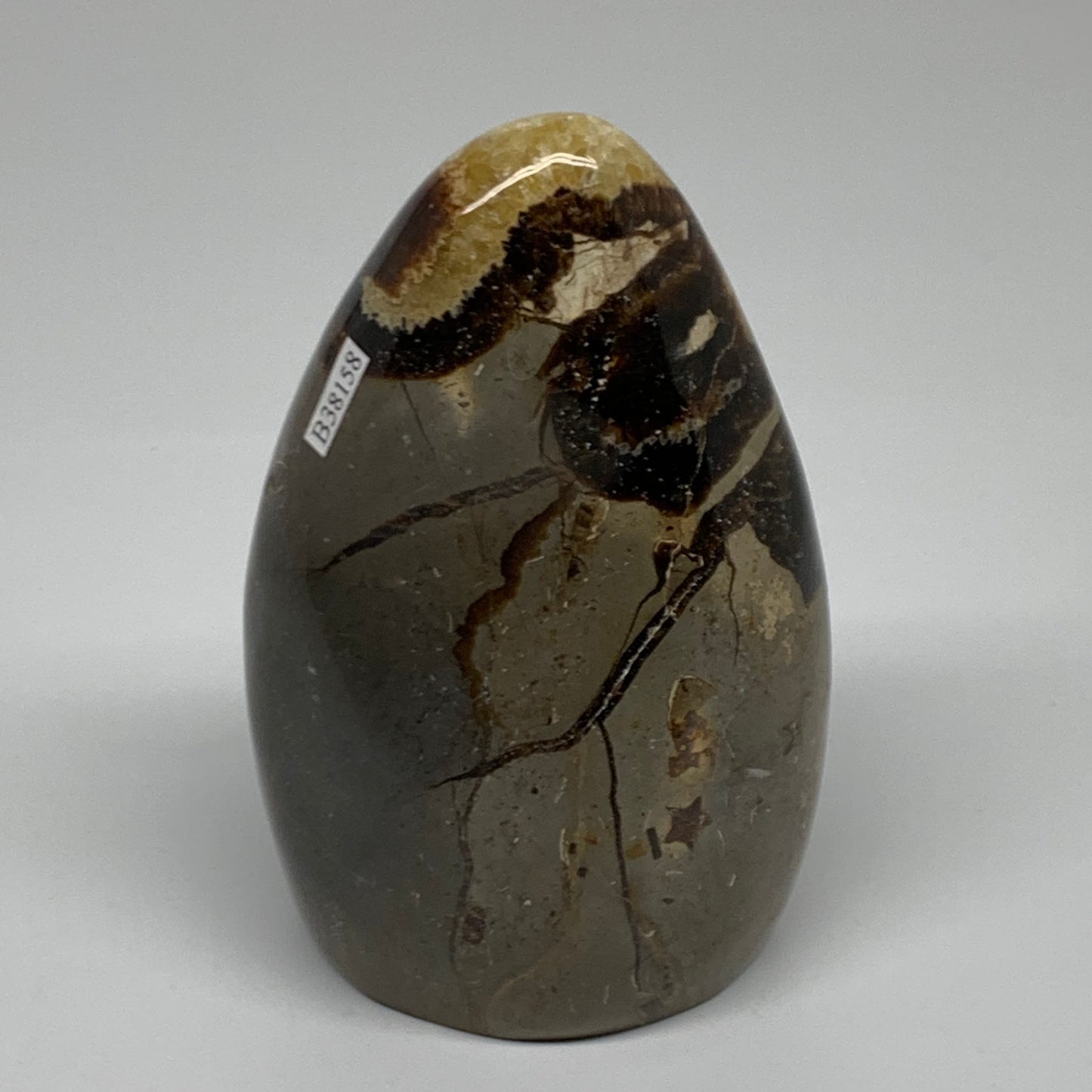 1.12 lbs, 4.2"x2.8"x2", Septarian Nodules Freeform Polished Crystal, B37392