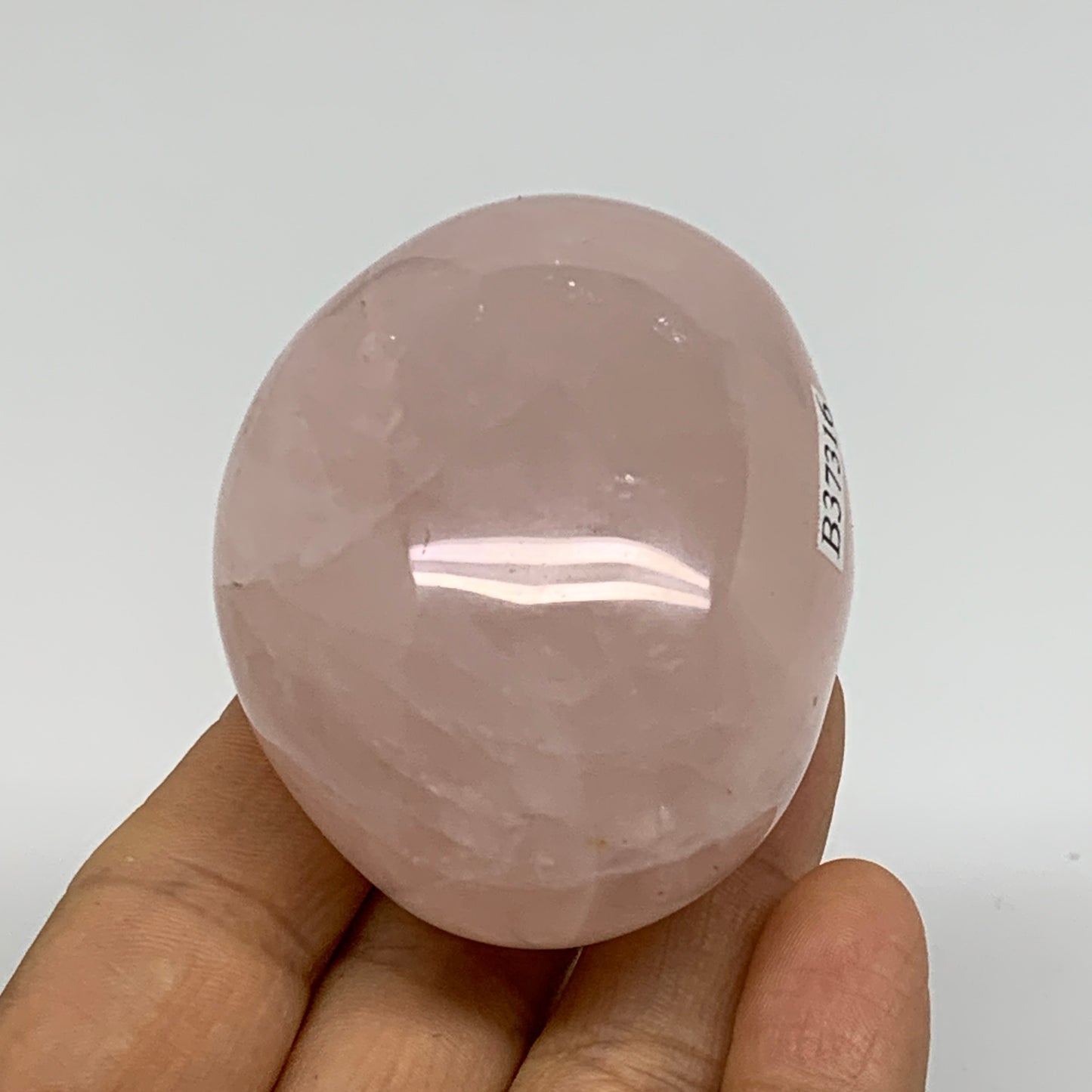 154.7g , 2.3"x1.9"x1.5", Natural Pink Rose Quartz Palm-stone Crystal, B37316