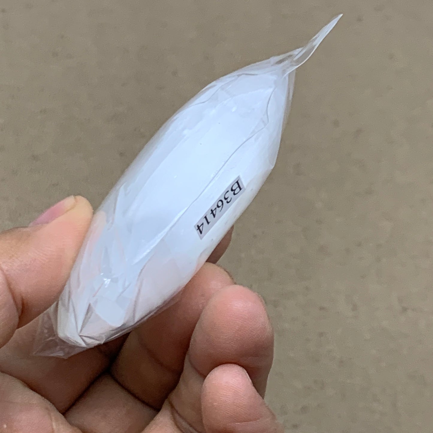 96g, 2.8"x1.9"x0.9", White Selenite Palmstone Crystal Pillow Reiki, B36414