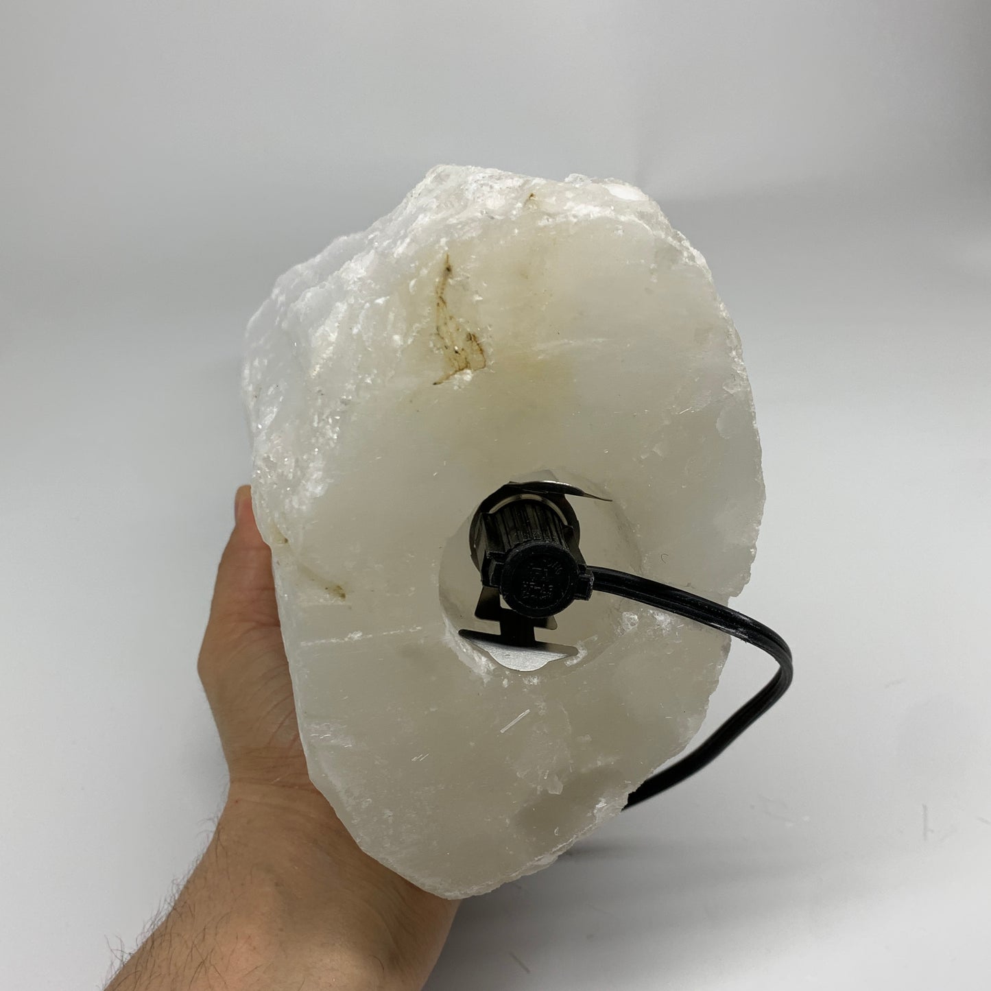 12.9 lbs, 15.5"x5.7"x3.8" Rough Selenite (Satin Spar) Lamp Tower W/Chord, B35772