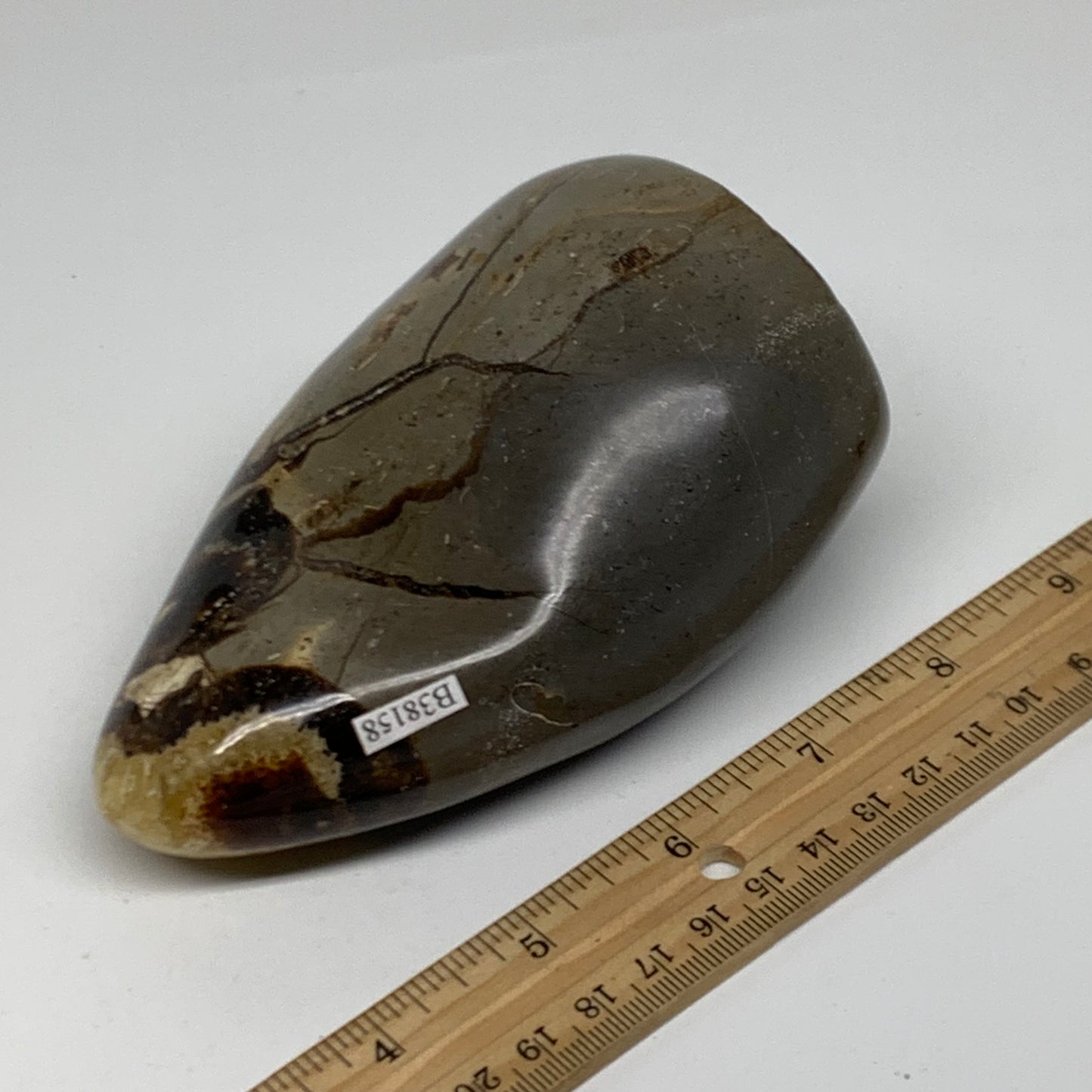 1.12 lbs, 4.2"x2.8"x2", Septarian Nodules Freeform Polished Crystal, B37392