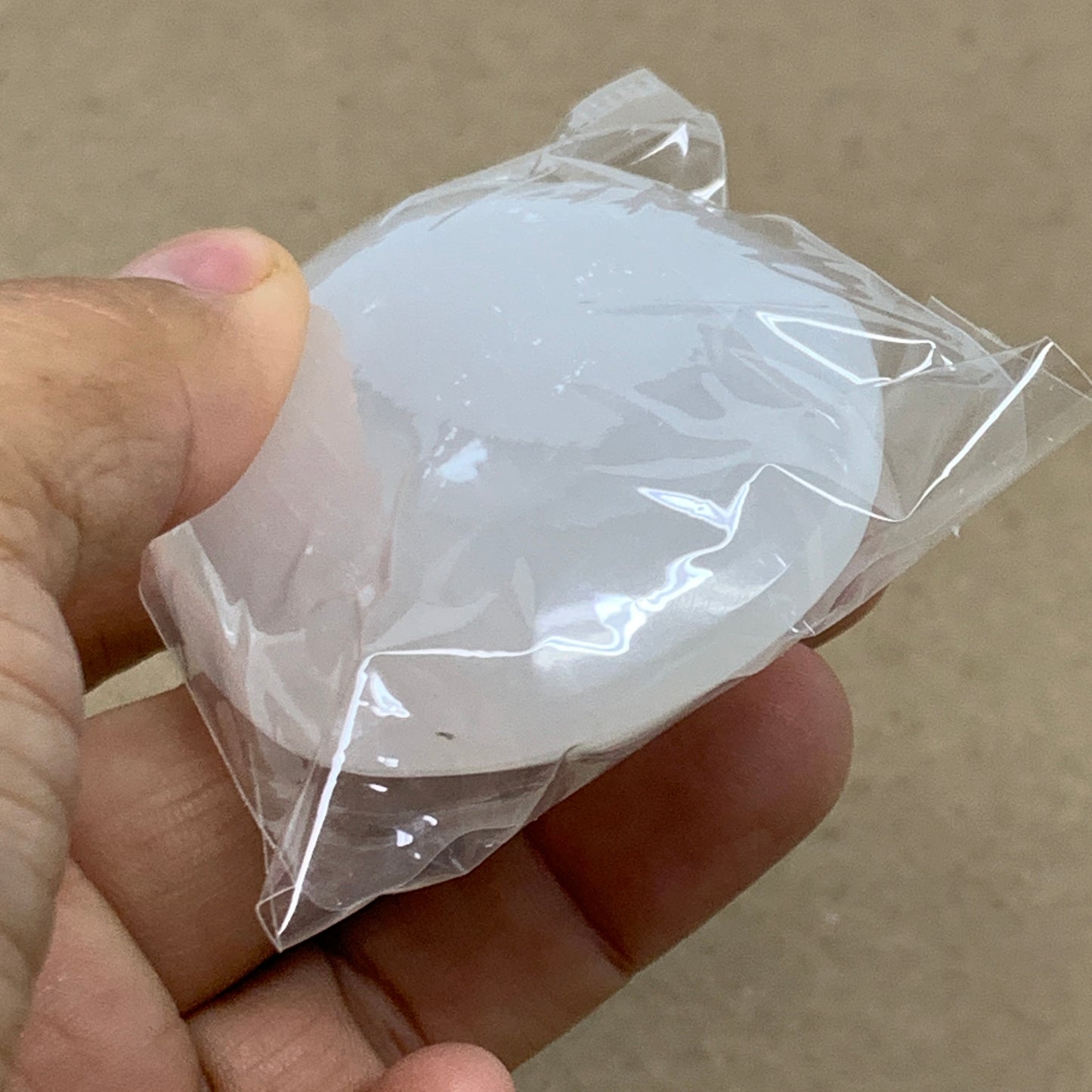 96g, 2.8"x1.9"x0.9", White Selenite Palmstone Crystal Pillow Reiki, B36414