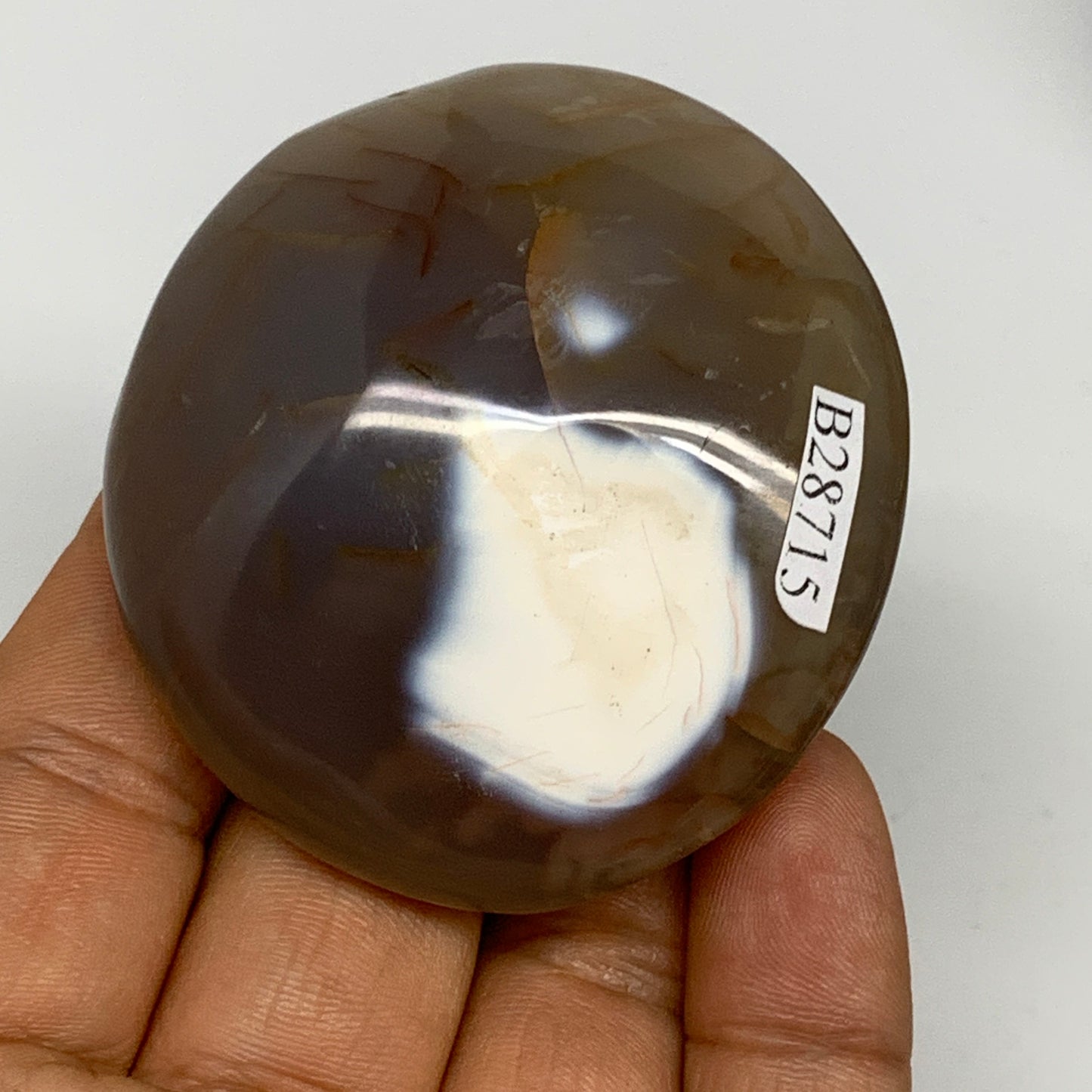 91.2g, 2.3"x2.1""x1" Orca Agate Palm-Stone Reiki Energy Crystal Reiki, B28715