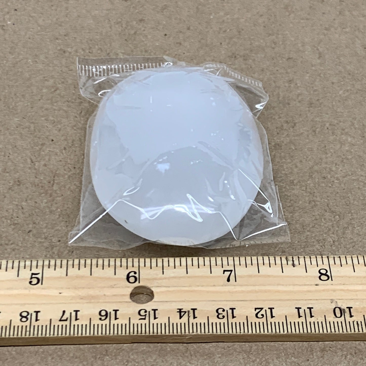 96g, 2.8"x1.9"x0.9", White Selenite Palmstone Crystal Pillow Reiki, B36414