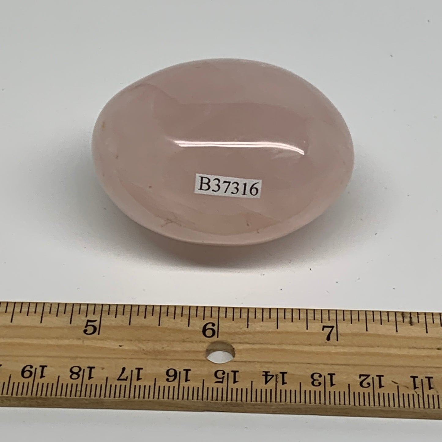 154.7g , 2.3"x1.9"x1.5", Natural Pink Rose Quartz Palm-stone Crystal, B37316