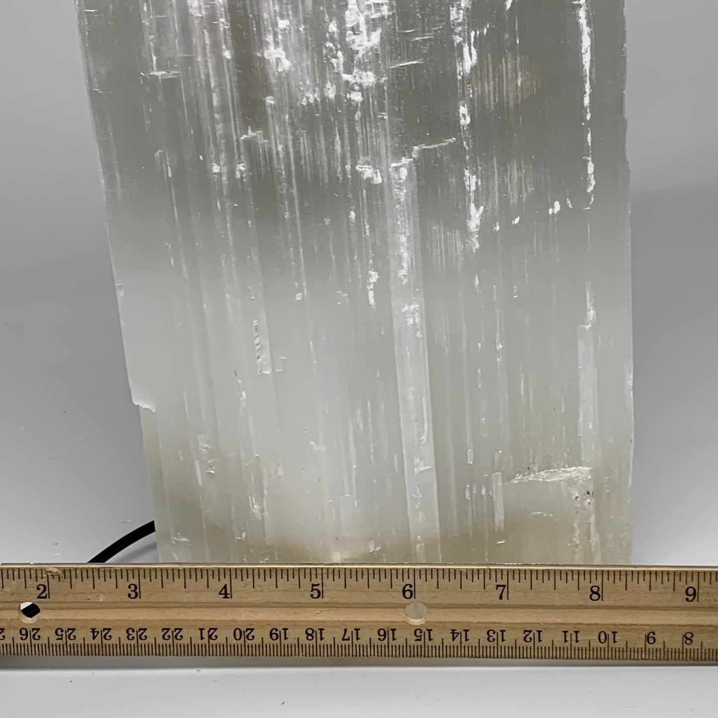 13.1 lbs, 15"x5.6"x3.6" Rough Selenite (Satin Spar) Lamp Tower W/Chord, B35773