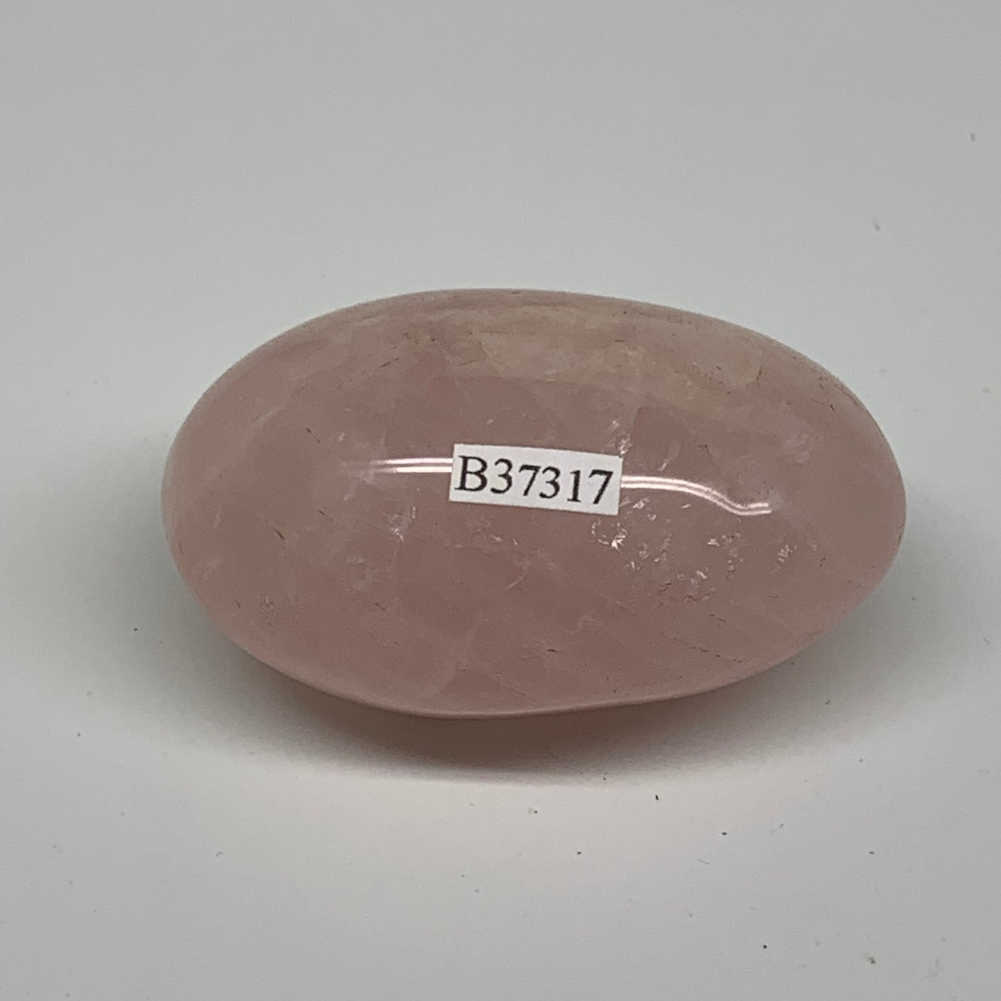 144.6g , 2.6"x1.7"x1.4", Natural Pink Rose Quartz Palm-stone Crystal, B37317