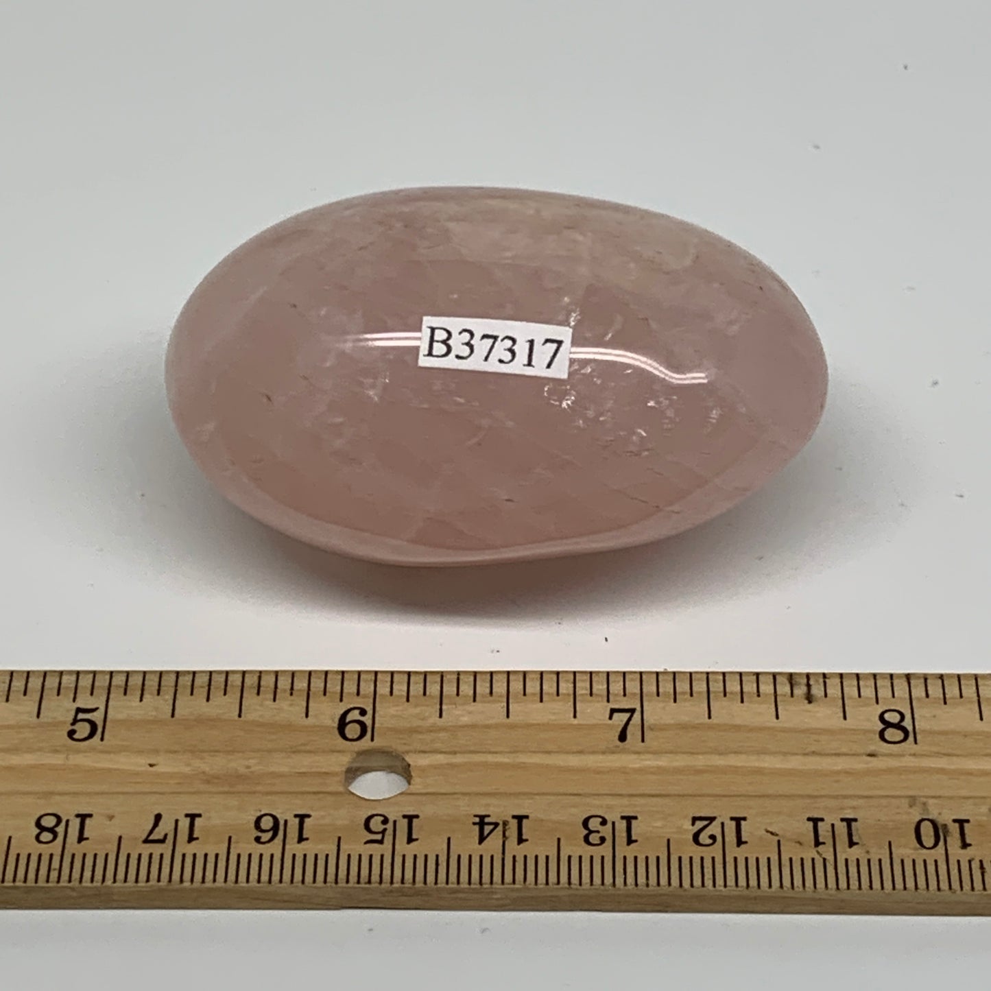 144.6g , 2.6"x1.7"x1.4", Natural Pink Rose Quartz Palm-stone Crystal, B37317