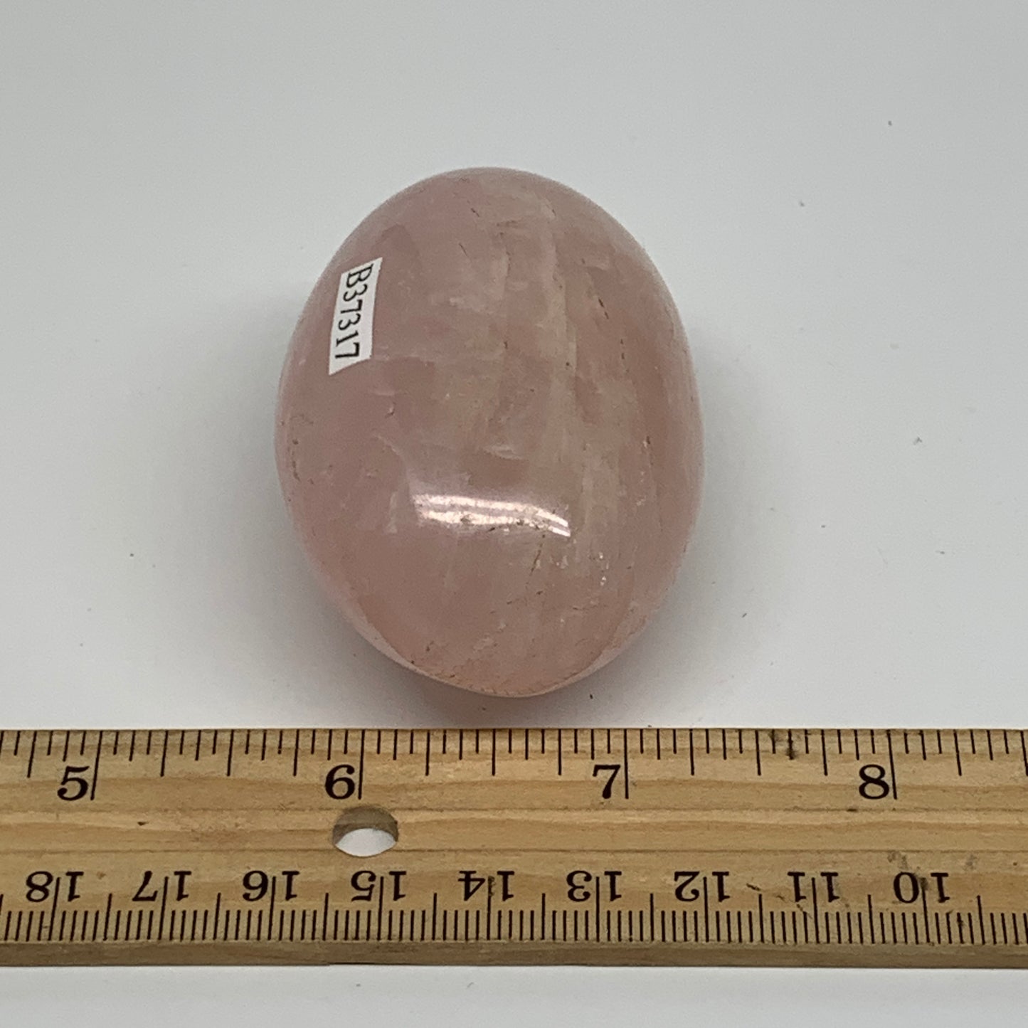 144.6g , 2.6"x1.7"x1.4", Natural Pink Rose Quartz Palm-stone Crystal, B37317