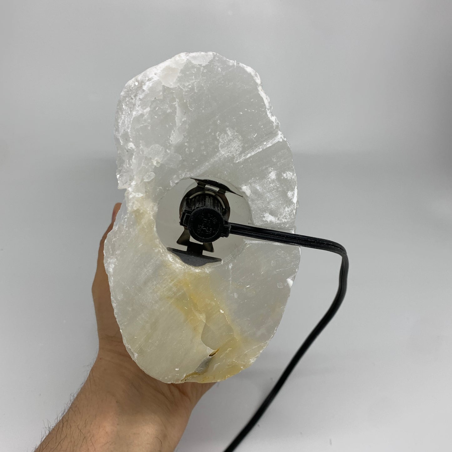 12.13 lbs, 15.5"x5.7"x3.3" Rough Selenite (Satin Spar) Lamp Tower W/Chord, B3577