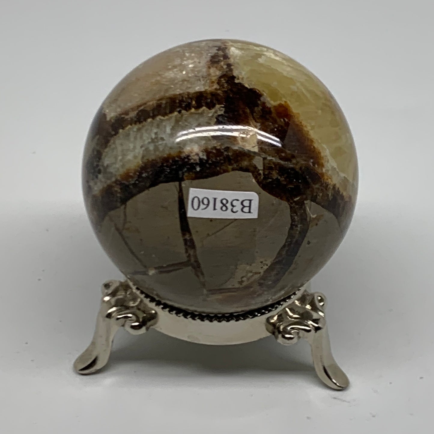 0.73 lbs, 2.5" (62mm), Natural Septarian Sphere Crystal Gemstone Ball, B38160