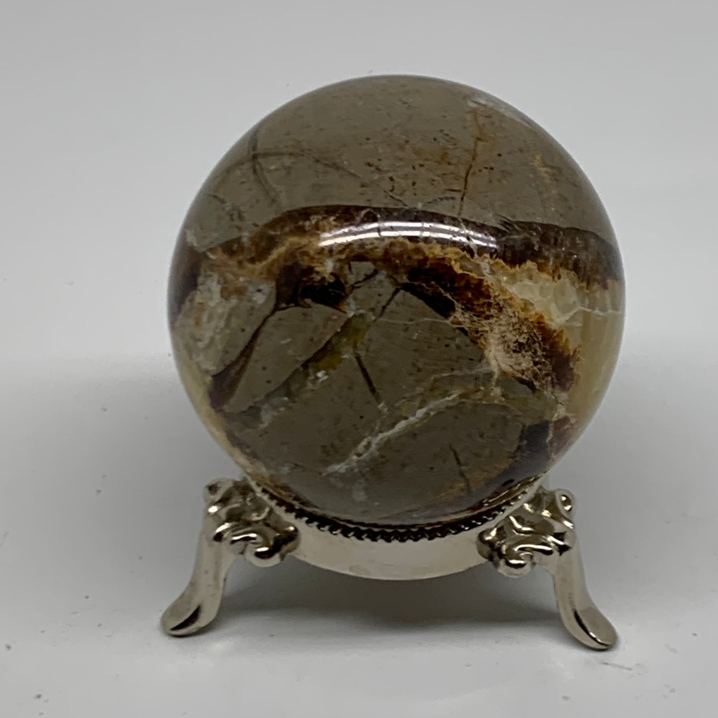 0.73 lbs, 2.5" (62mm), Natural Septarian Sphere Crystal Gemstone Ball, B38160