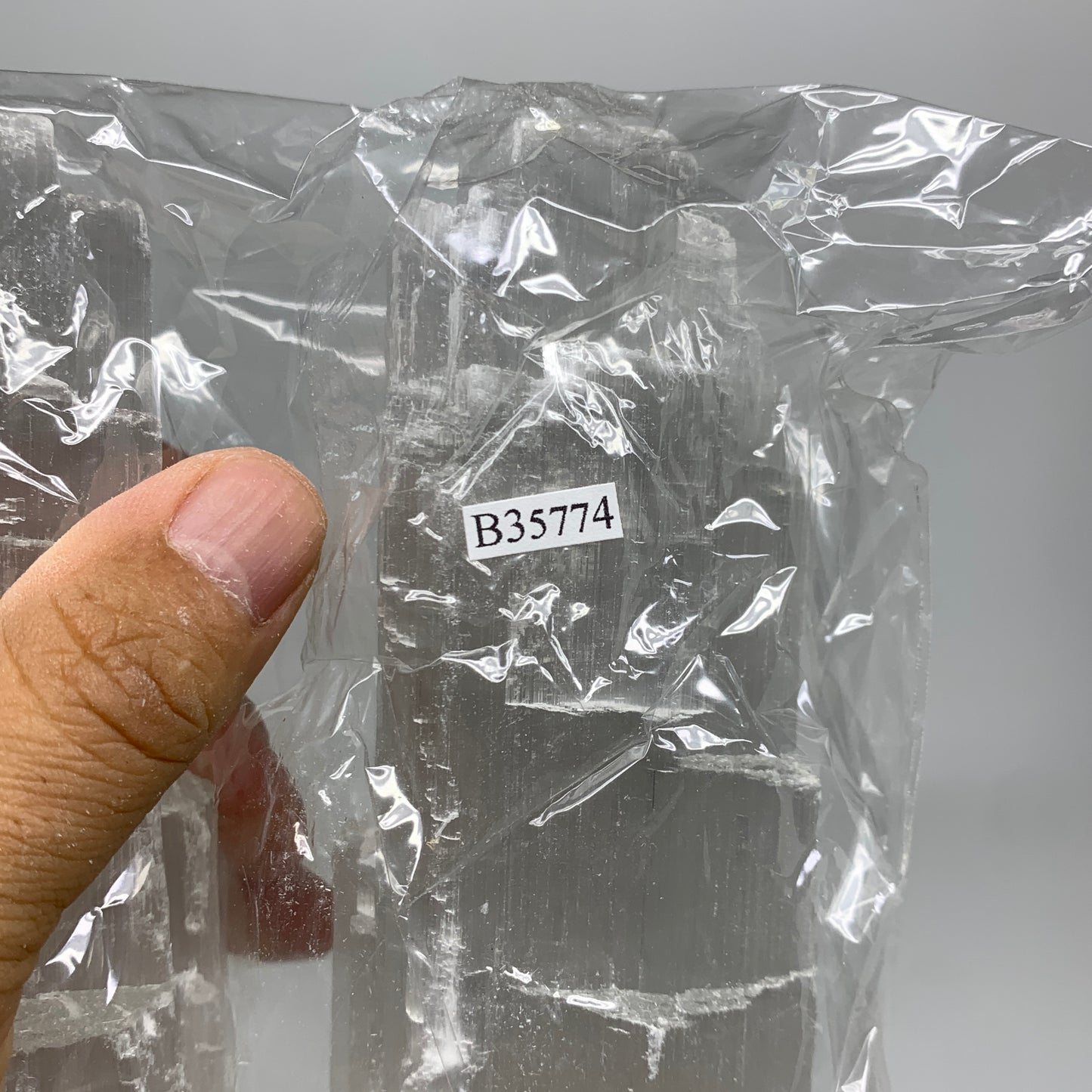 12.13 lbs, 15.5"x5.7"x3.3" Rough Selenite (Satin Spar) Lamp Tower W/Chord, B3577