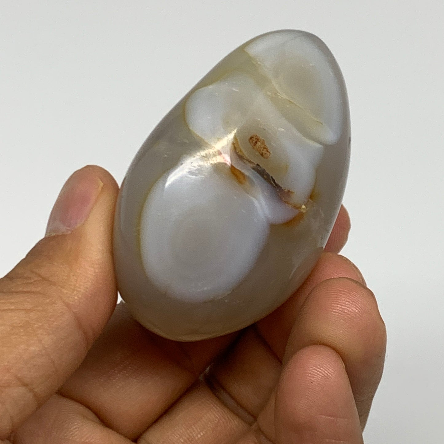 107.7g, 2.2"x1.7"x1.3" Orca Agate Palm-Stone Reiki Energy Crystal Reiki, B27858